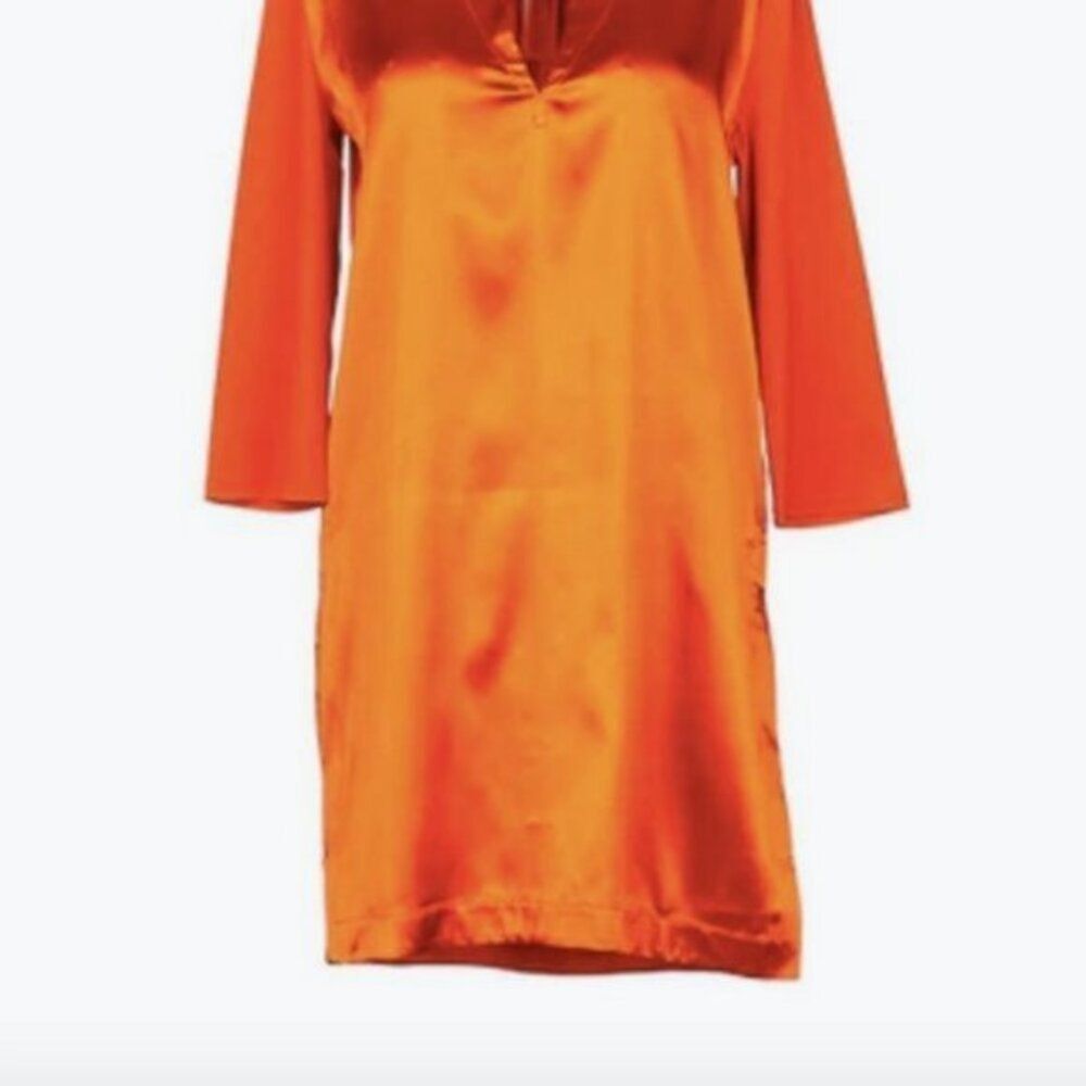 TWINSET Twinset Satin Jersey Dress with wide sleeves orange L Size L / US 10 / IT 46 - 2 Thumbnail