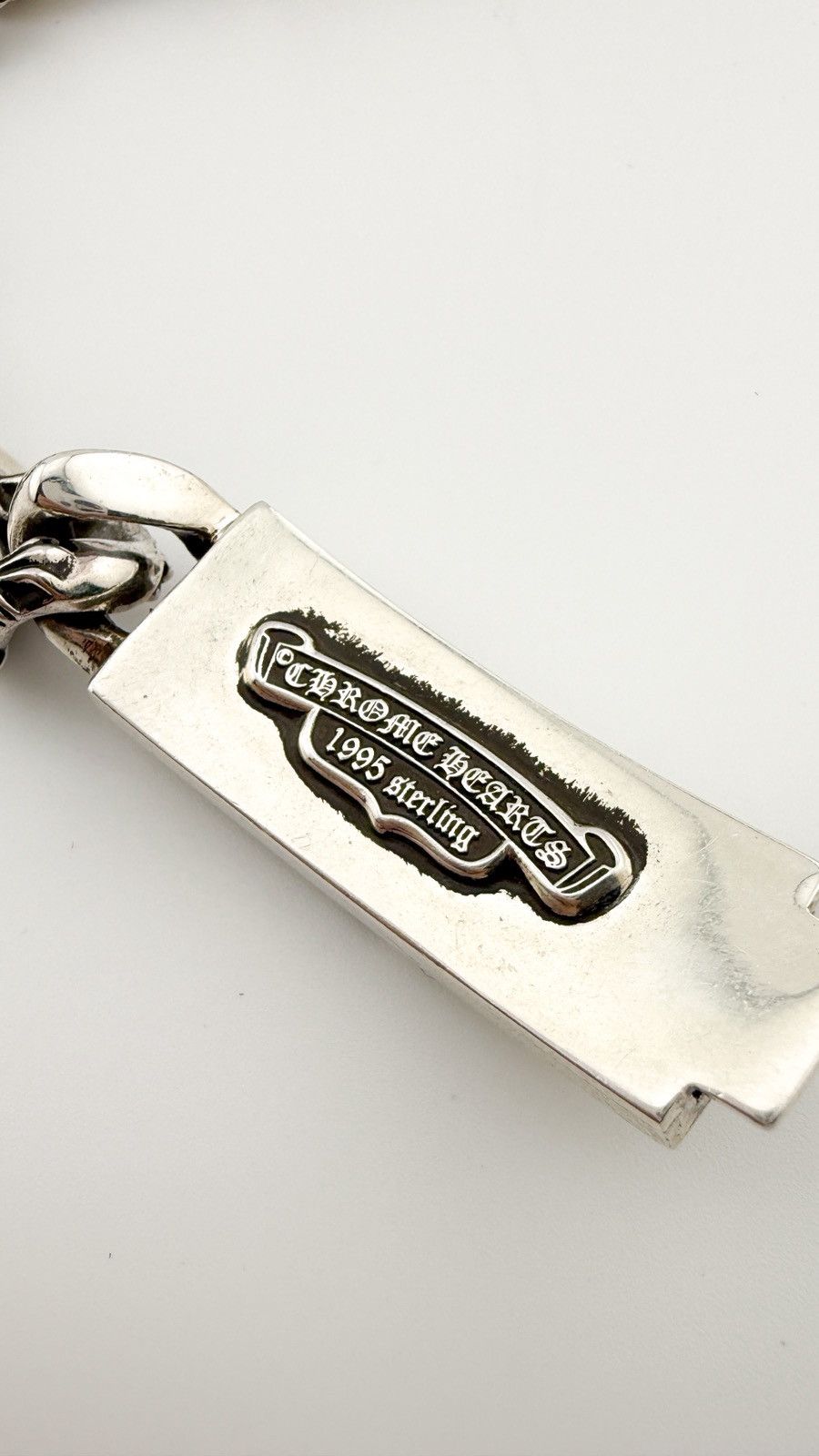 Chrome Hearts SUPER RARE! Silver ID Cross Fancy Link Cuban Bracelet Size ONE SIZE - 5 Thumbnail