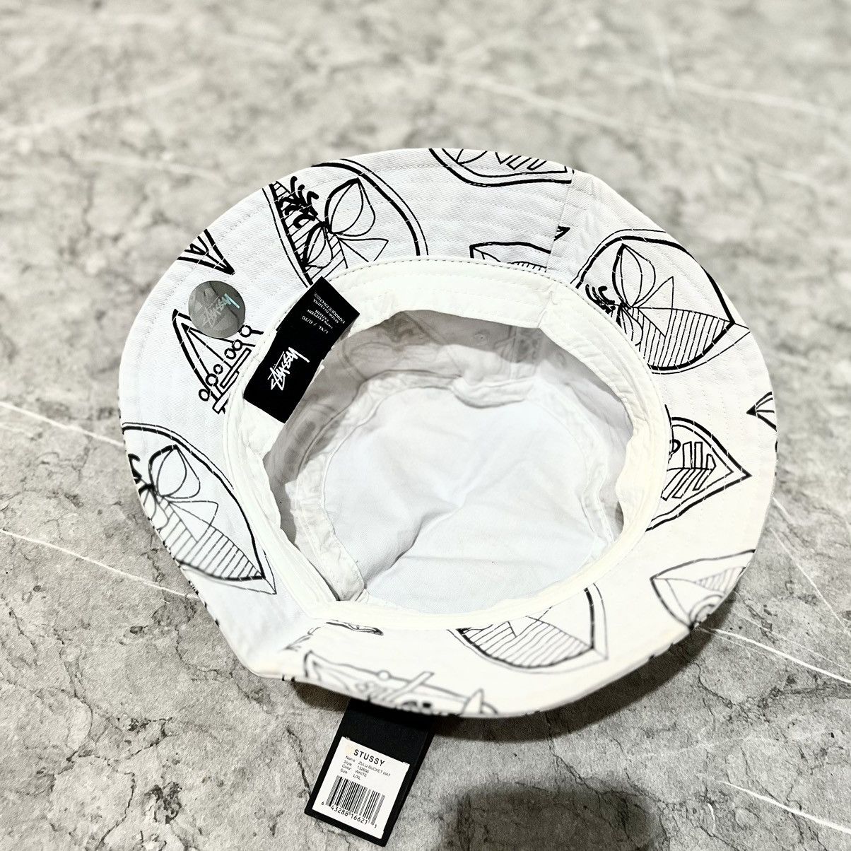 Stussy × Vintage STUSSY ZULU BUCKET HAT WHITE Size ONE SIZE - 3 Thumbnail
