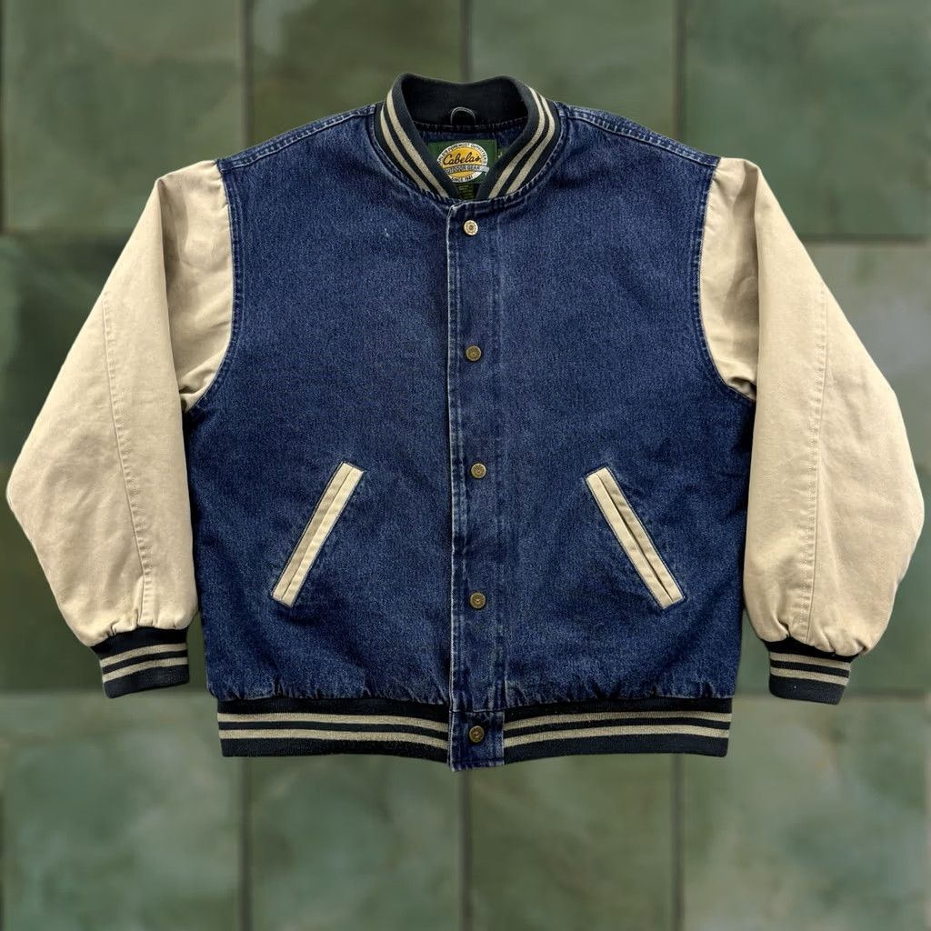 Vintage VINTAGE Cabela's Jacket Men Large Blue Denim 90s Lined Snap Button Grunge Outdoor Jacket Size US L / EU 52-54 / 3 - 1 Thumbnail