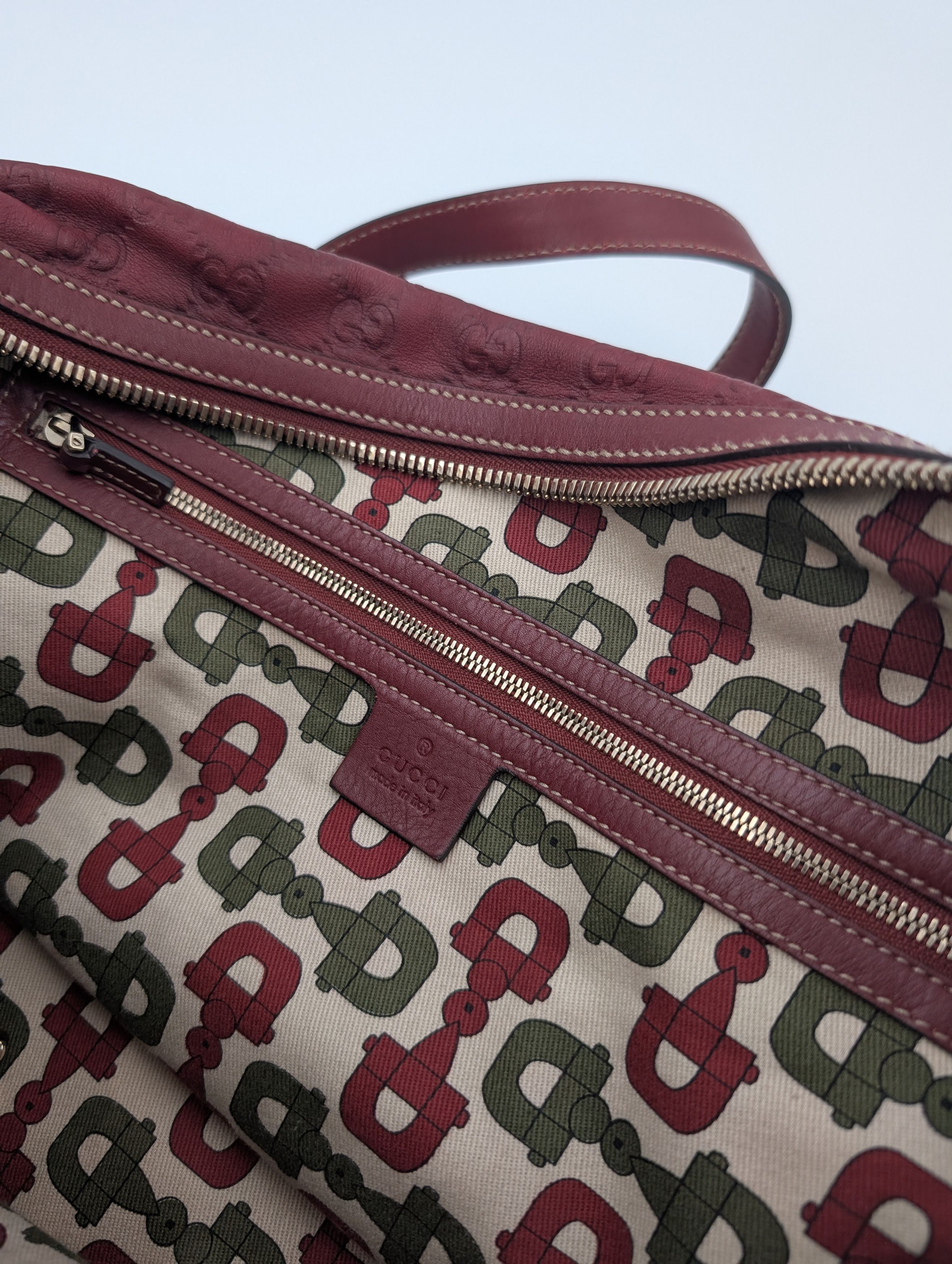 Gucci Gucci Burgundy Guccissima 85th Anniversary Boston Bag Size ONE SIZE - 8 Thumbnail