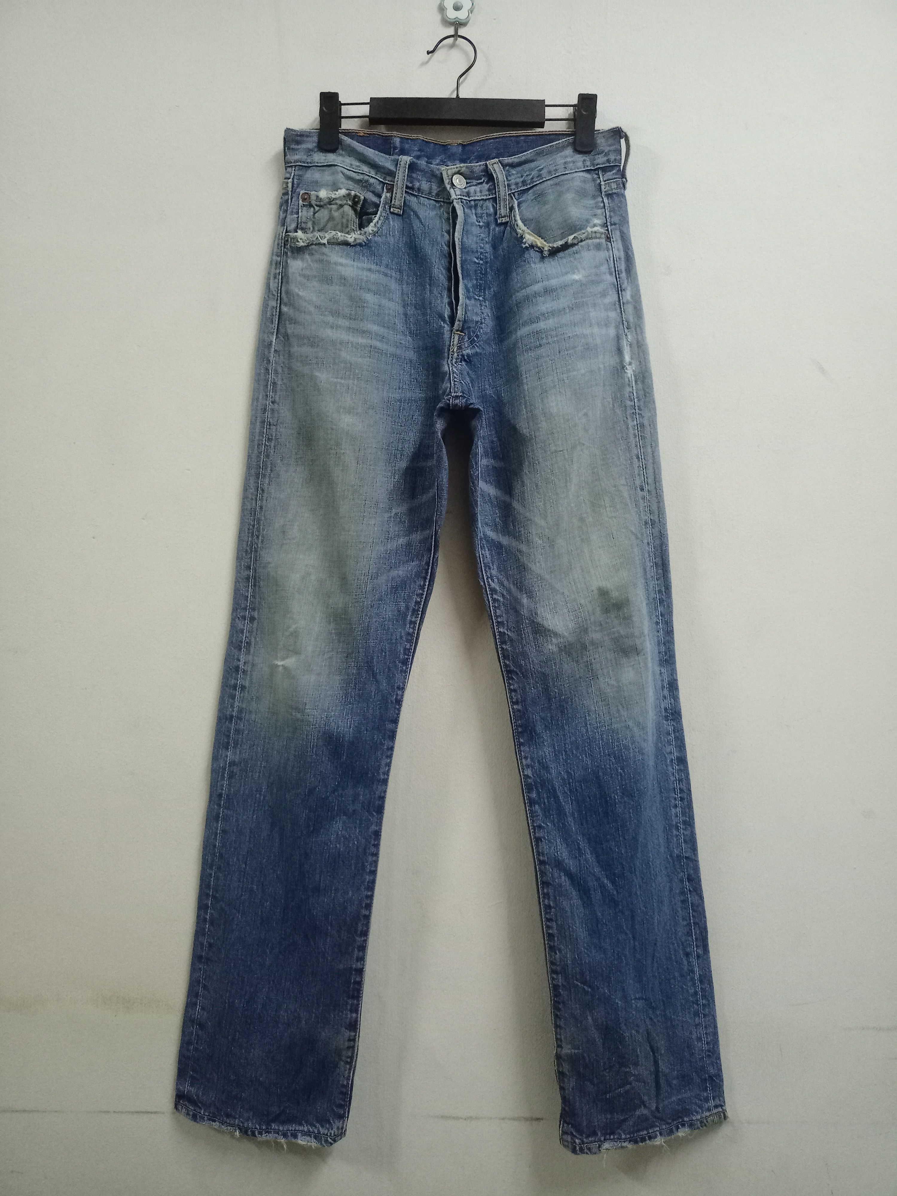 Levi's × Levi's Vintage Clothing Vintage 90s Levis 501 Faded Style Distressed Loose Jeans Size US 29 - 1 Thumbnail