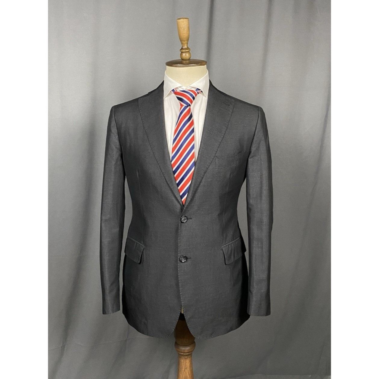 Tagliatore MINT! Tagliatore Men's Gray Slim Silk Cotton Blazer Jacket Size 50R - 1 Thumbnail