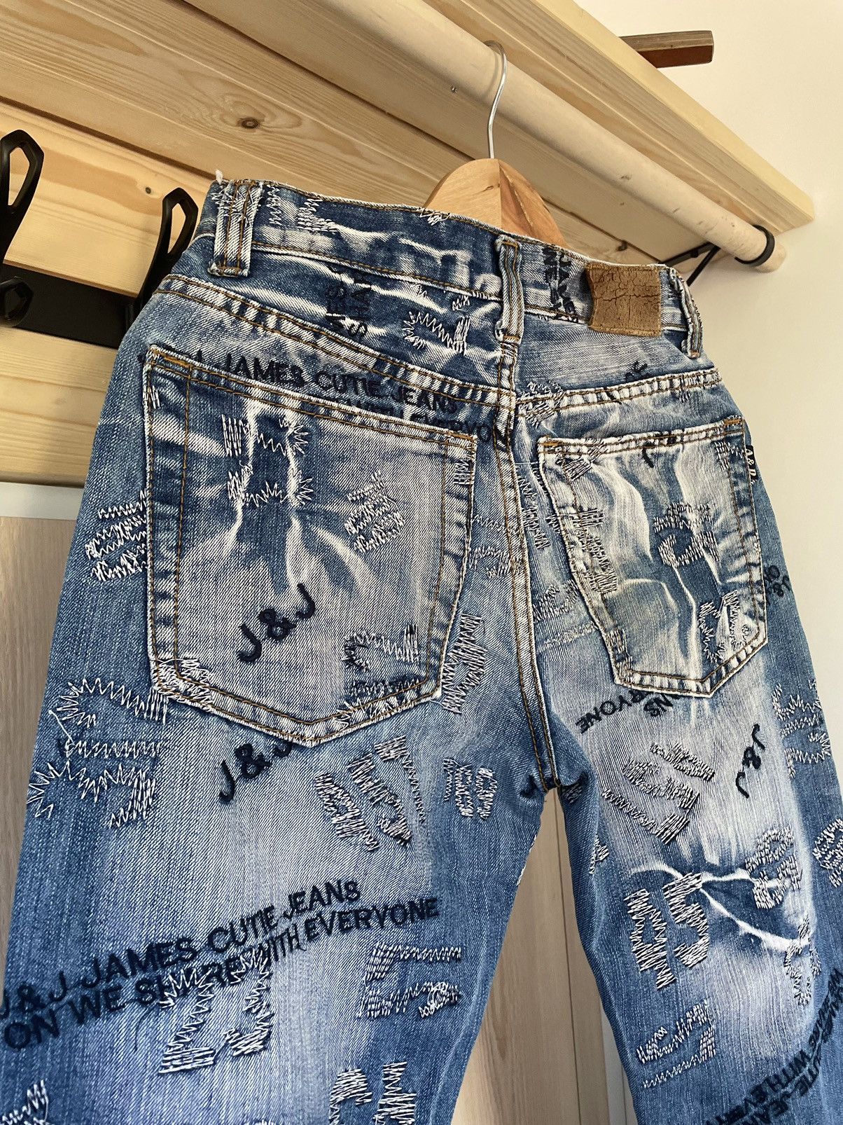 Japanese Brand × Vintage Crazy Vintage Y2K Archive Avant Garde Blue Denim Jeans Size US 30 / EU 46 - 14 Thumbnail