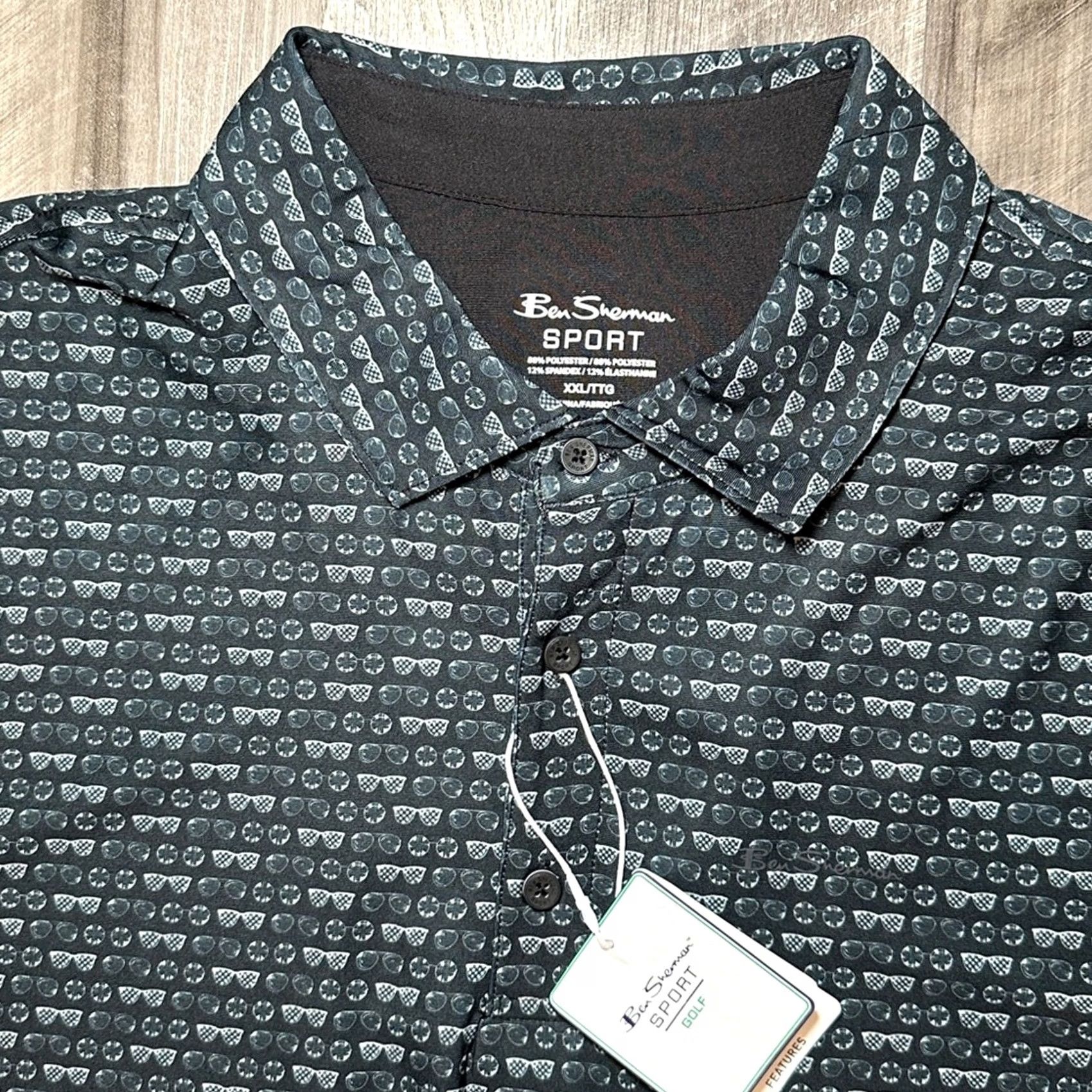 Ben Sherman Ben Sherman Sport 3 Button Tech Sunglasses Golf Jersey Polo - 2XL Men Black Jersey Polo Sports Shirt Ben Sherman Mens 2XL Size US XXL / EU 58 / 5 - 6 Thumbnail