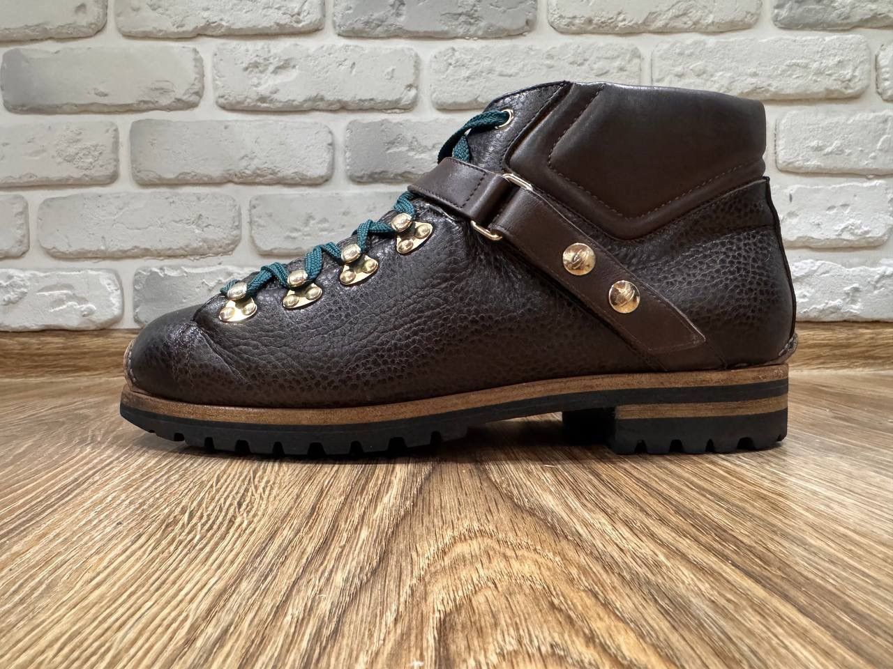 Santoni Santoni Men’s Brown Leather Hiking Boots Size 9 Size US 9 / EU 42 - 1 Thumbnail