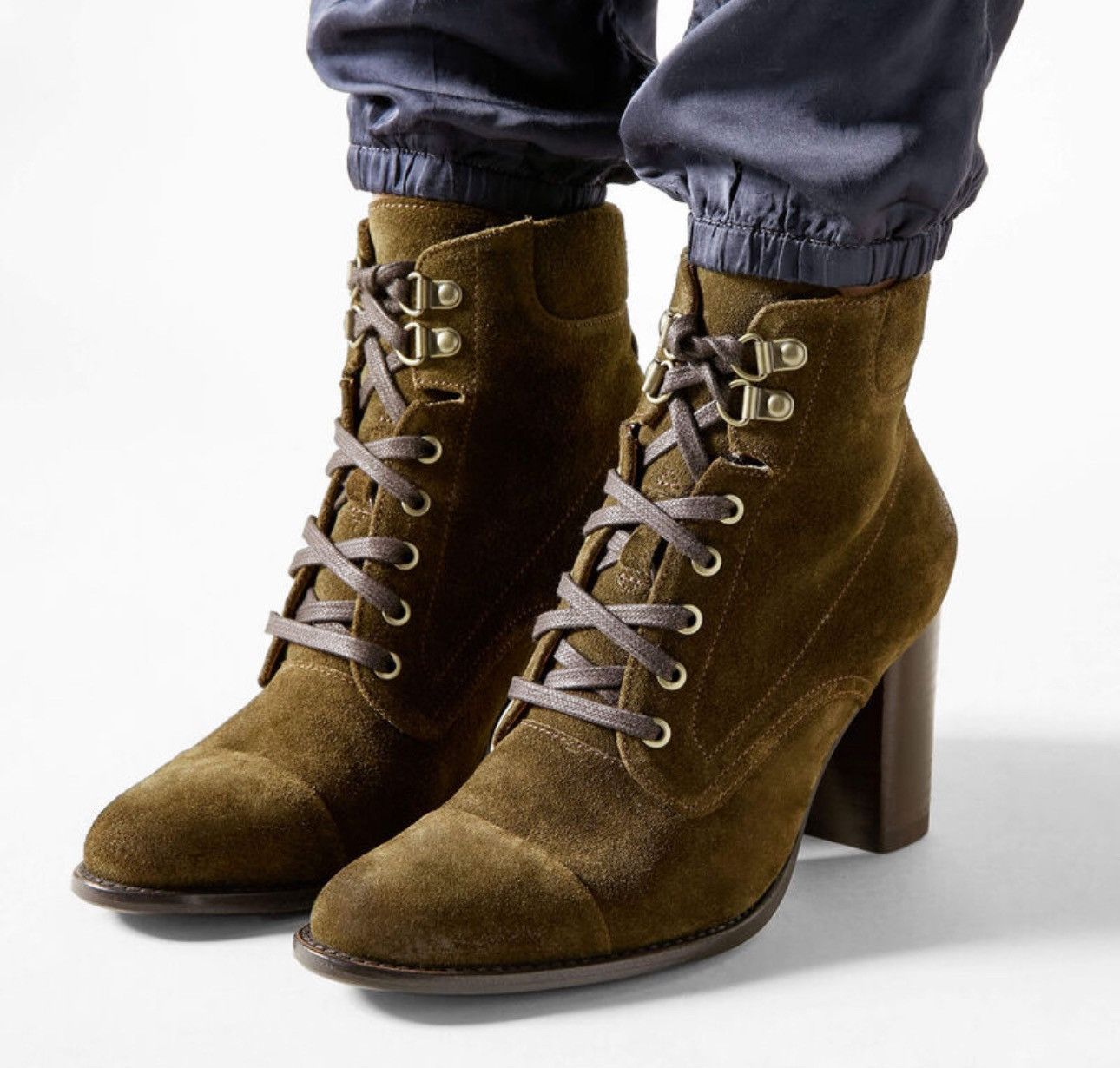 Ariat Two24 NEW Olive Green Leather Booties Size 9.5