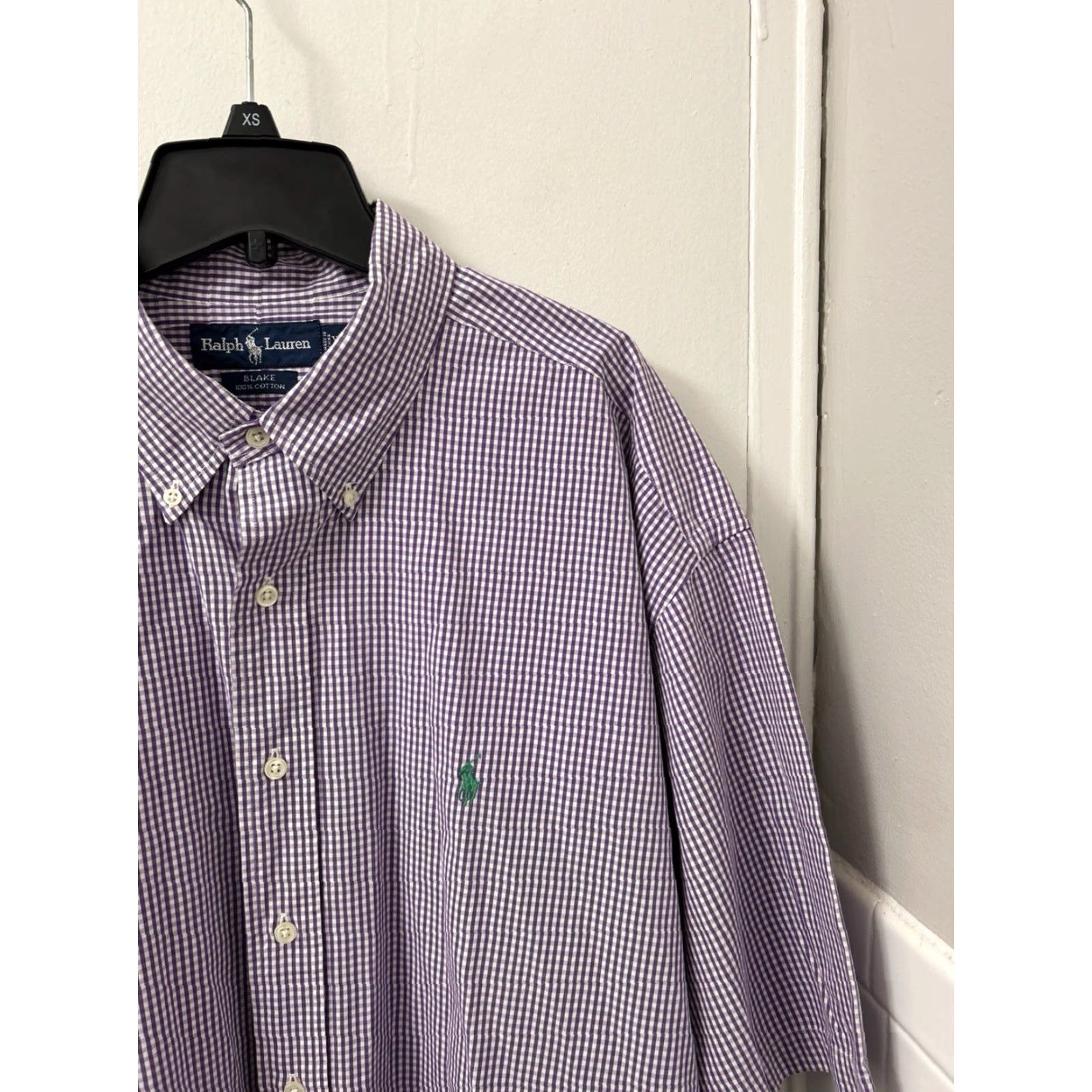 Ralph Lauren VINTAGE Ralph Lauren Blake Shirt Mens 2XL Purple Plaid Button-Down Short Sleeve Pony Embroidered Casual Preppy Summer Fashion Size US XXL / EU 58 / 5 - 4 Thumbnail