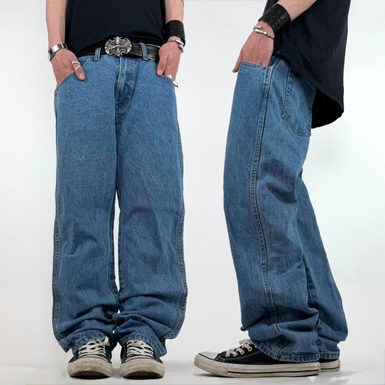 Vintage y2k baggy wide faded stonewash grunge archive jeans