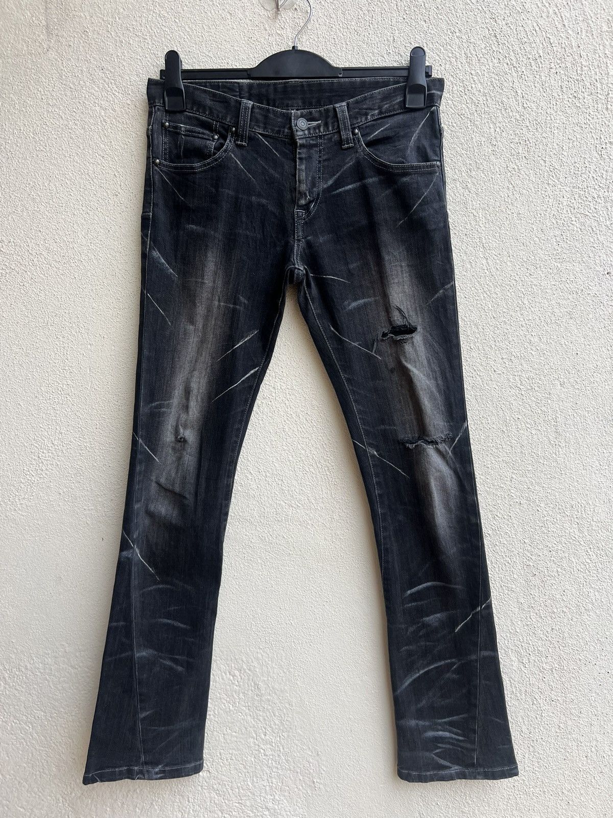 Tornado Mart Vintage Tornado Mart Distressed Stretch Denim Flare Jeans Size US 30 / EU 46 - 6 Thumbnail