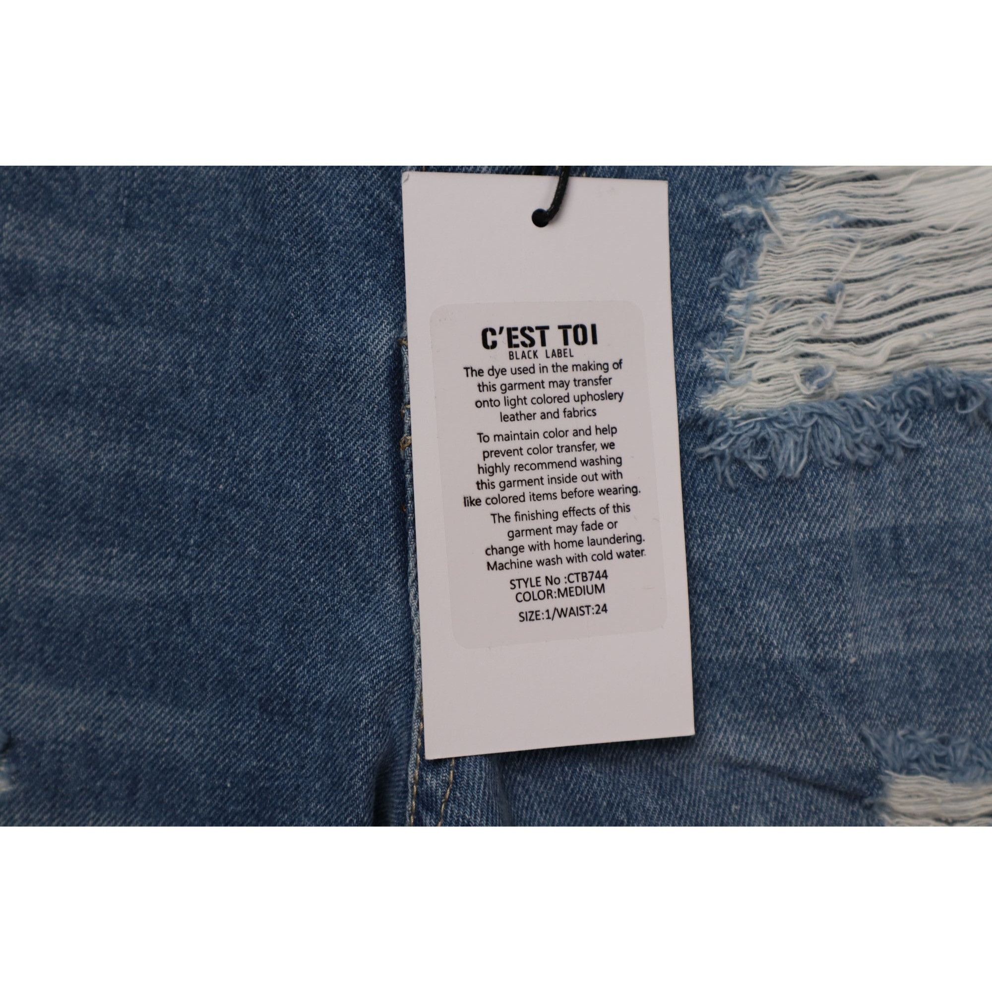 Other NEW C’EST TOI Black Label High Rise Straight Ripped Jeans Si Size 24" / US 00 / IT 34 - 7 Thumbnail