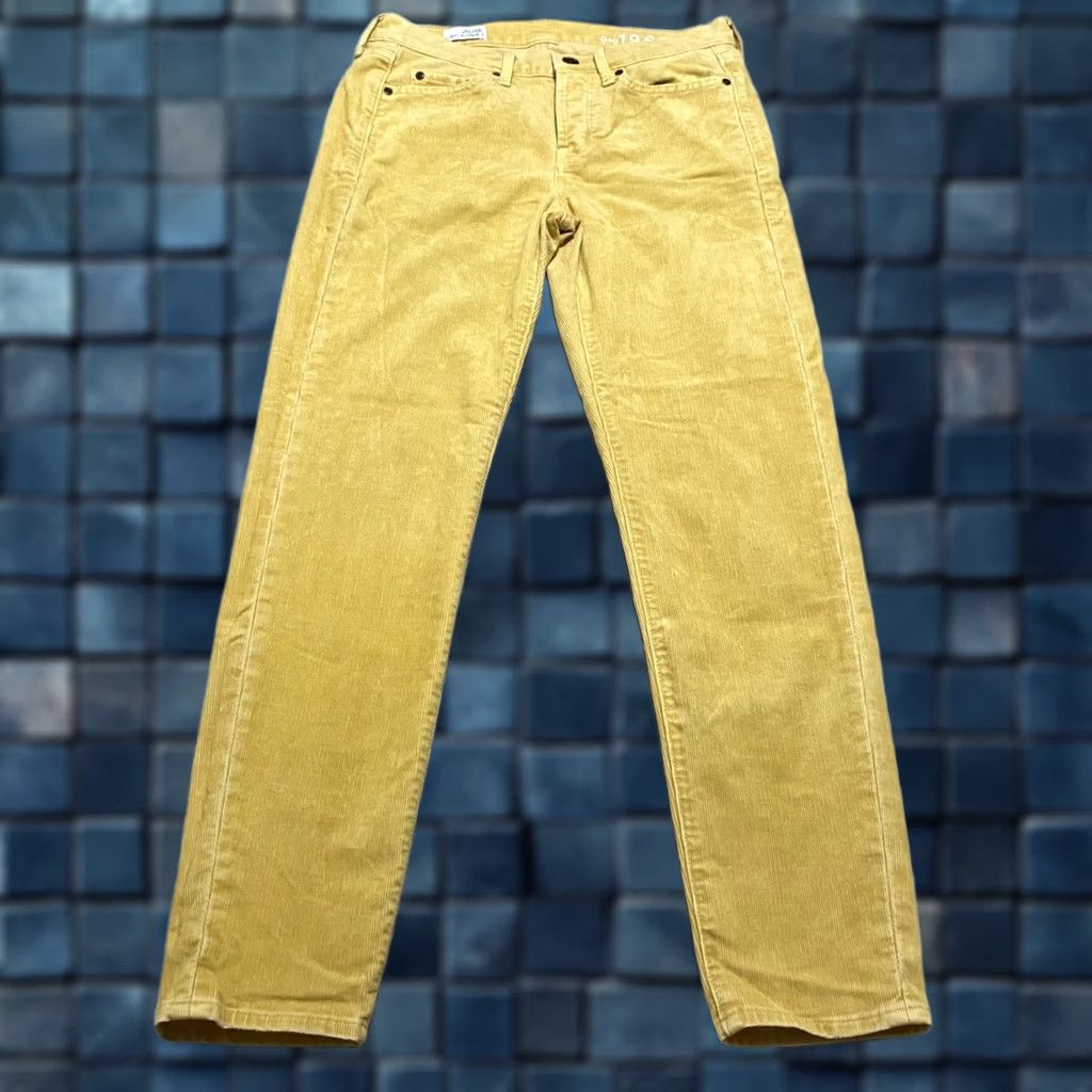 Gap GAP Jeans Womens 0 Regular Slim Straight Medium Wash Corduroy Yellow 5-Pocket Inseam 27 in Button Closure Mid Rise Size 28 Size 25" / US 0 / IT 36 - 1 Thumbnail