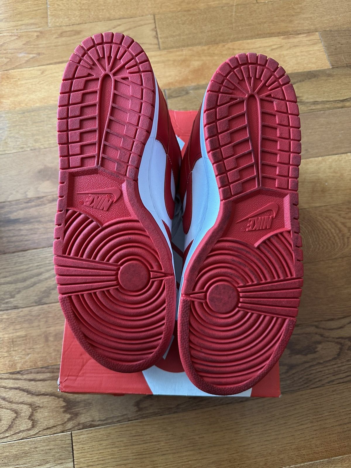 Nike Dunk Low White Red Size US 12 / EU 45 - 4 Thumbnail
