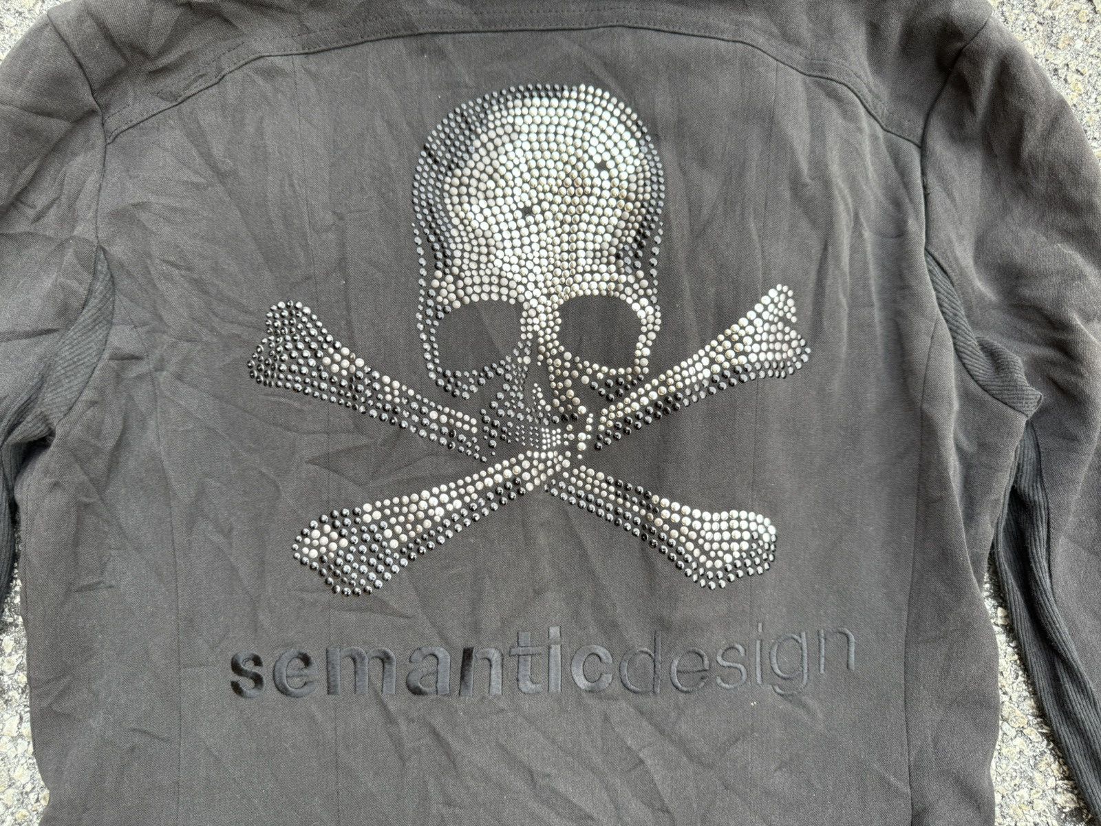 semanticdesign Semantic Design Asymetrical Gem Embedded Skull Cloak Size US L / EU 52-54 / 3 - 10 Thumbnail