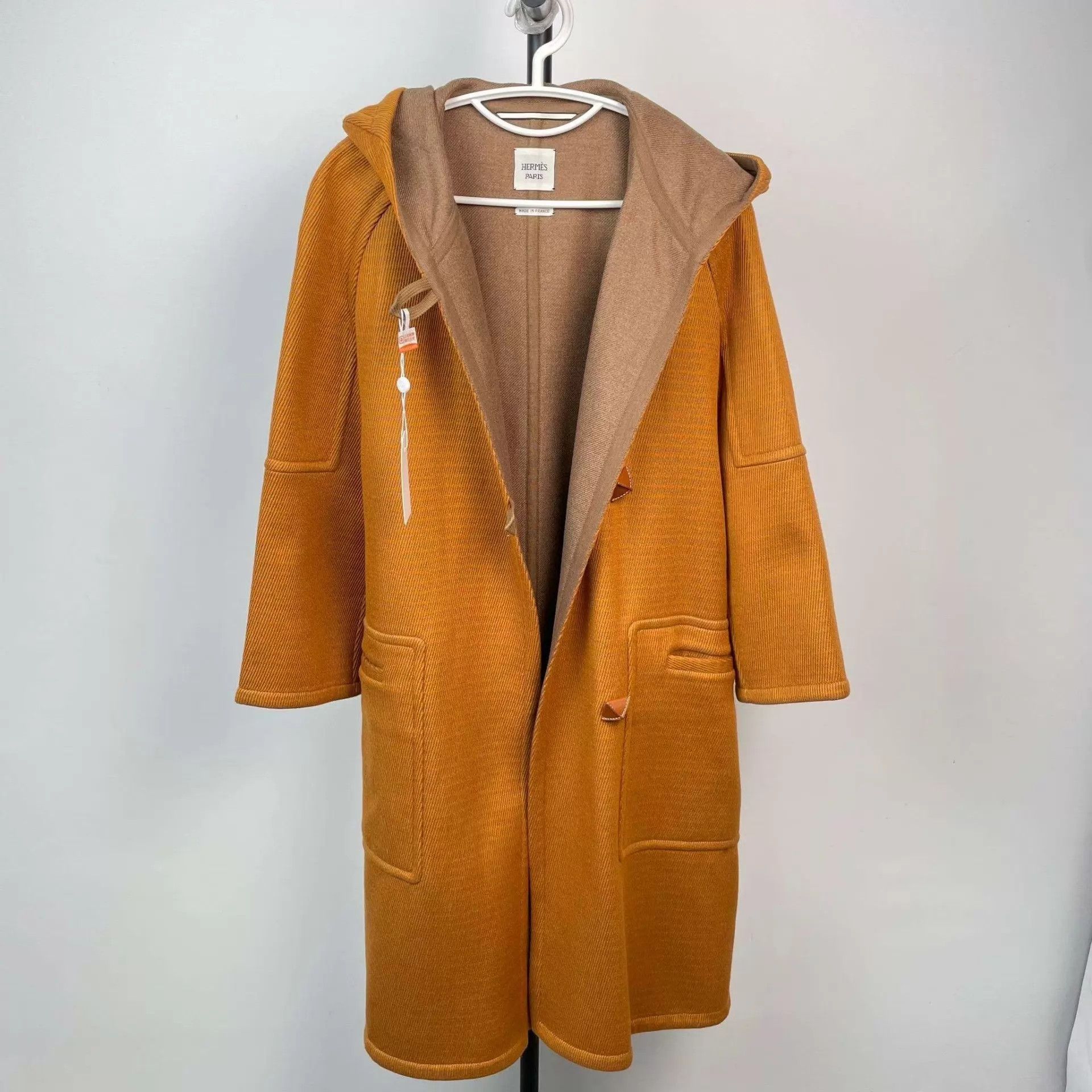 Hermes Hermes Serie Button Double Face Coat Cashmere Orange | Grailed