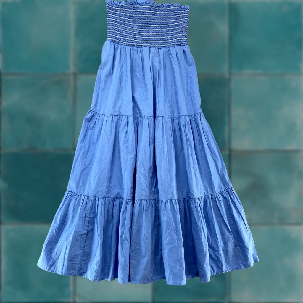 rhythm classic tiered mini dress Women's deep V neckline Burnt orange ASHLEY STEWART BLUE KNEE Color:Set 1