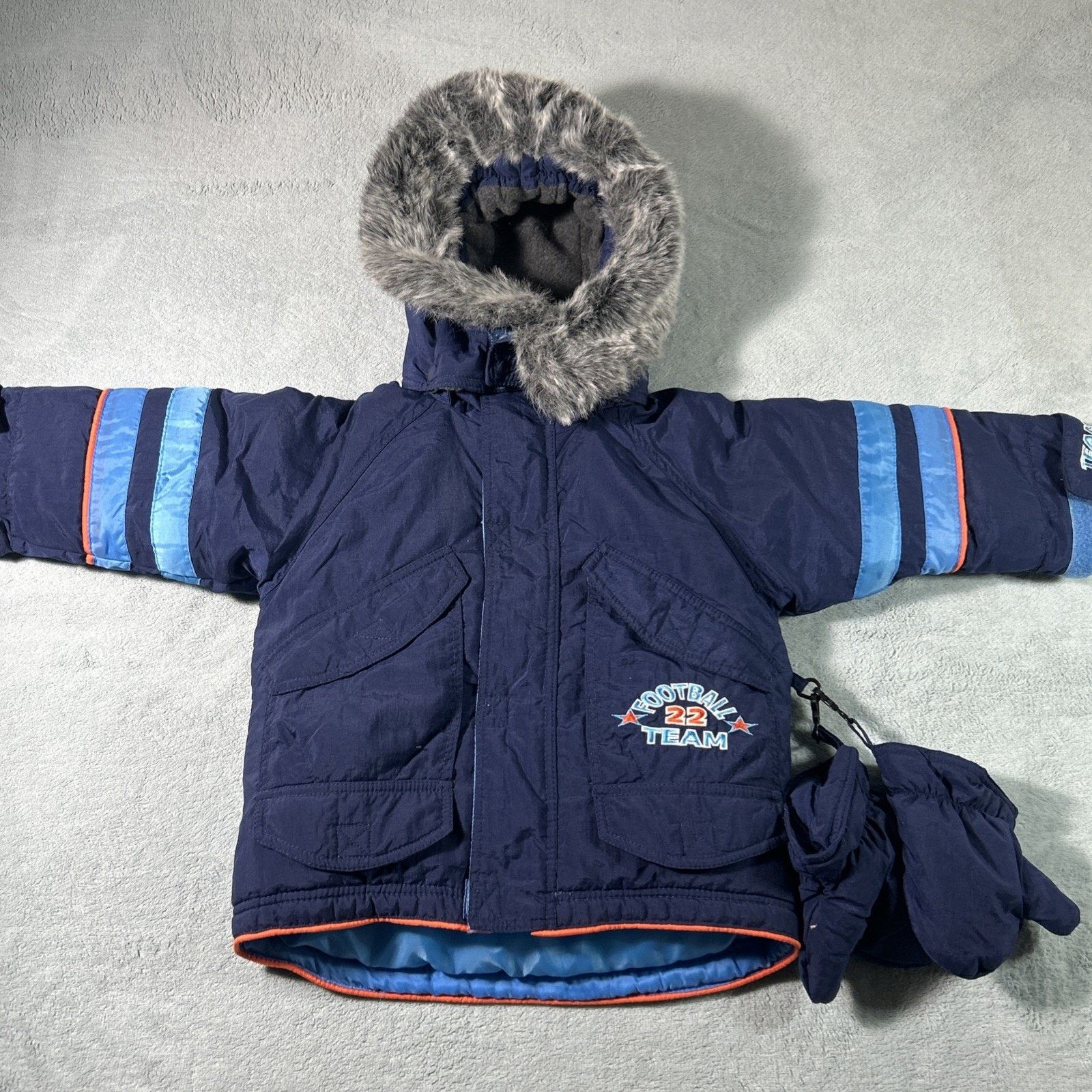 Patagonia Y2k 2000s Fur Hood Jacket 18M Toddler Youth Boys Puff Hoodie Size US XXS / EU 40 - 2 Thumbnail