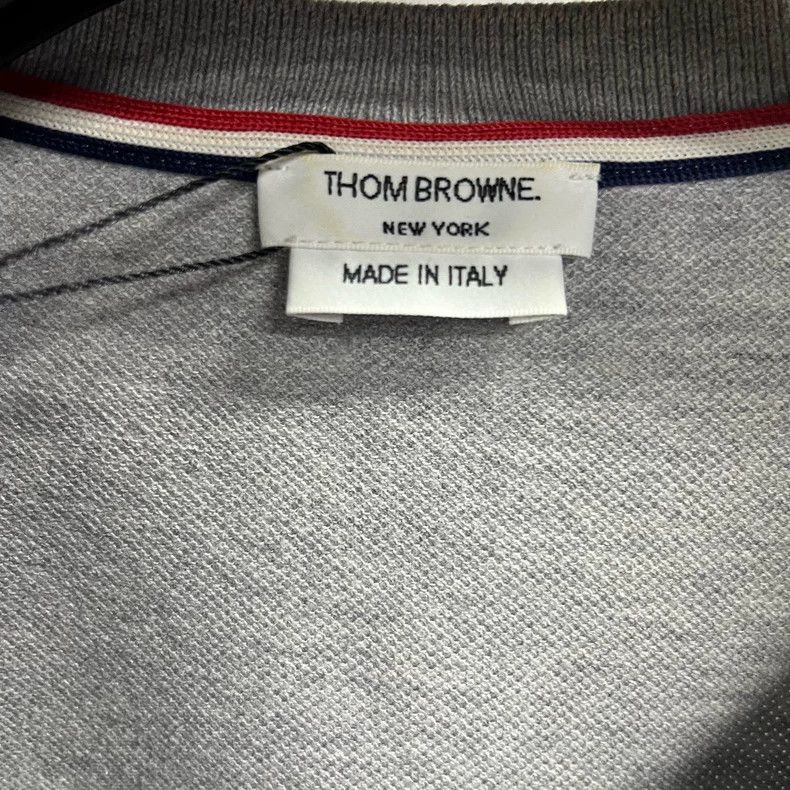 Thom Browne Thom browne Gray side striped short-sleeved Polo shirt Size US L / EU 52-54 / 3 - 3 Thumbnail