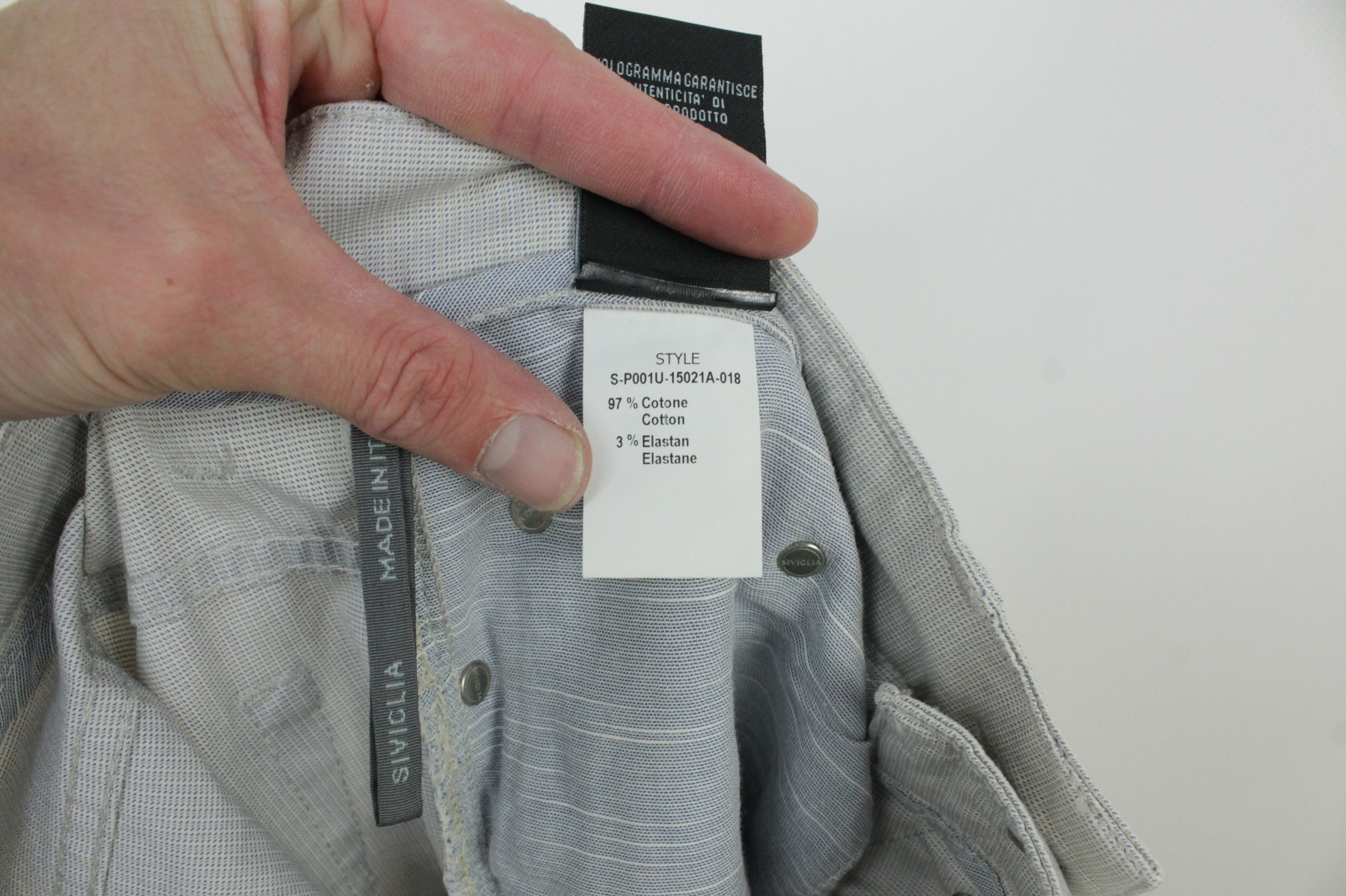 Siviglia Siviglia Gray Stretch Cotton Casual Trousers Jeans Men's Size US 33 - 9 Thumbnail