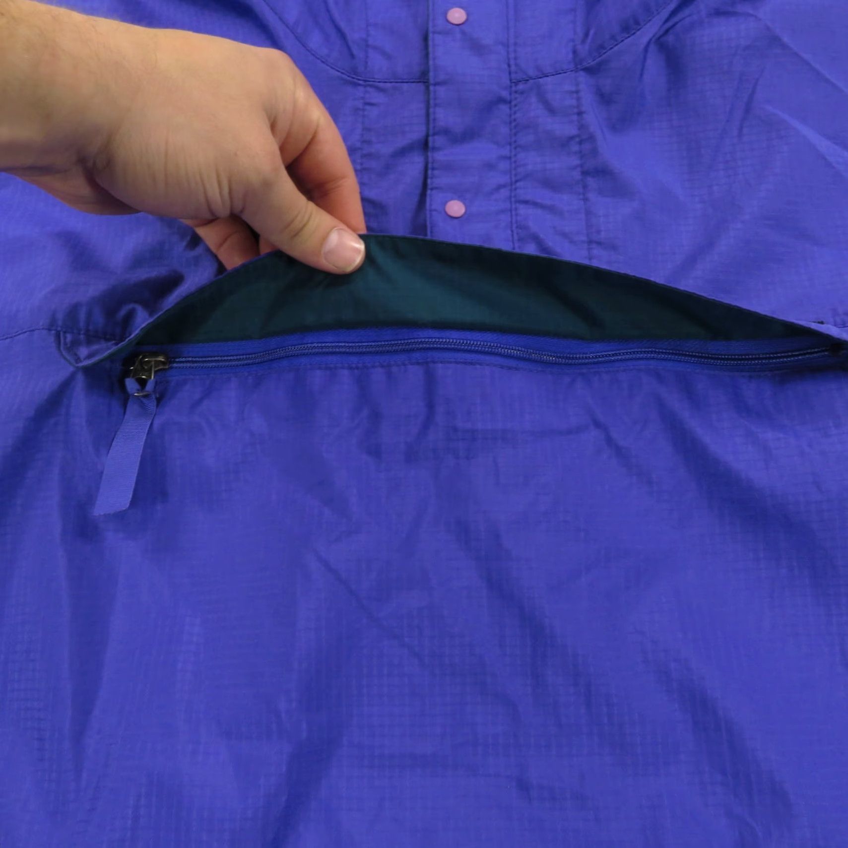 Patagonia VTG Patagonia Jacket Mens Medium Purple Anorak Wind Rain 90s Snap Kangaroo Pouch Size US M / EU 48-50 / 2 - 4 Thumbnail