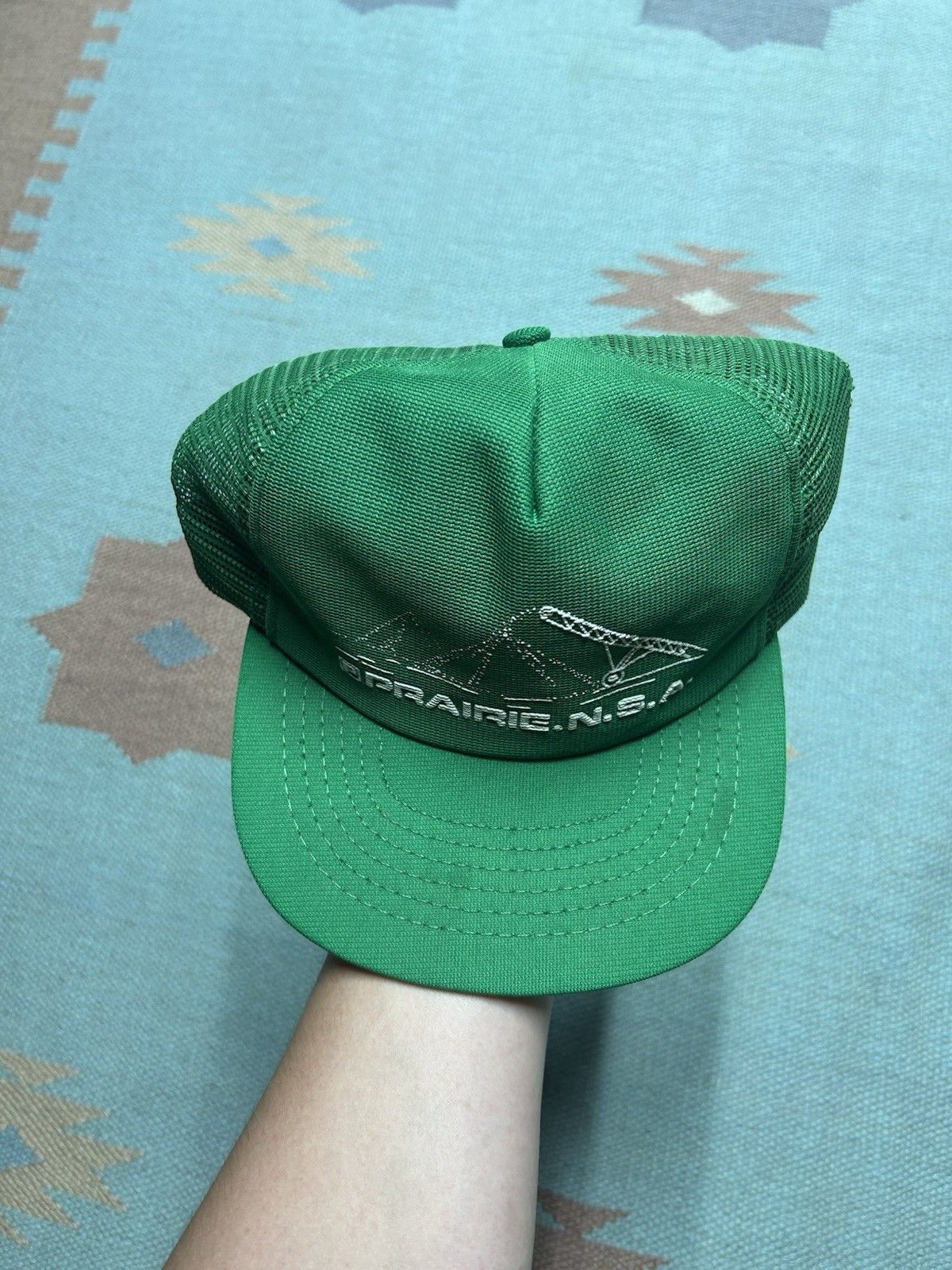 Vintage Vintage 80s trucker hat Prairie NSA forest green made USA Size ONE SIZE - 3 Thumbnail