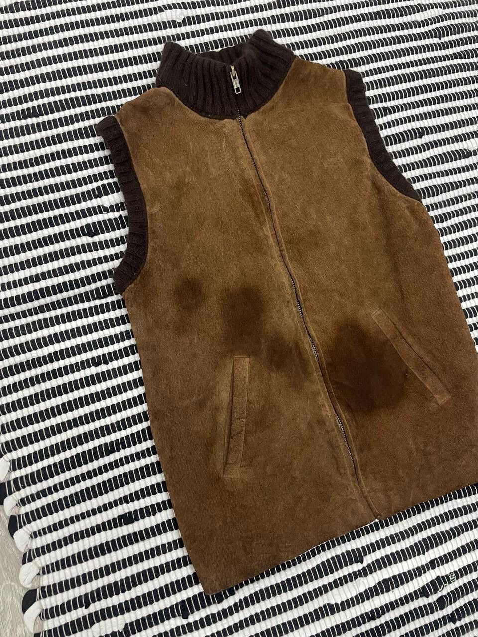 Japanese Brand × Ralph Lauren × Vintage Vintage Ralph Lauren Leather Wool Vest Y2K Size US S / EU 44-46 / 1 - 2 Thumbnail