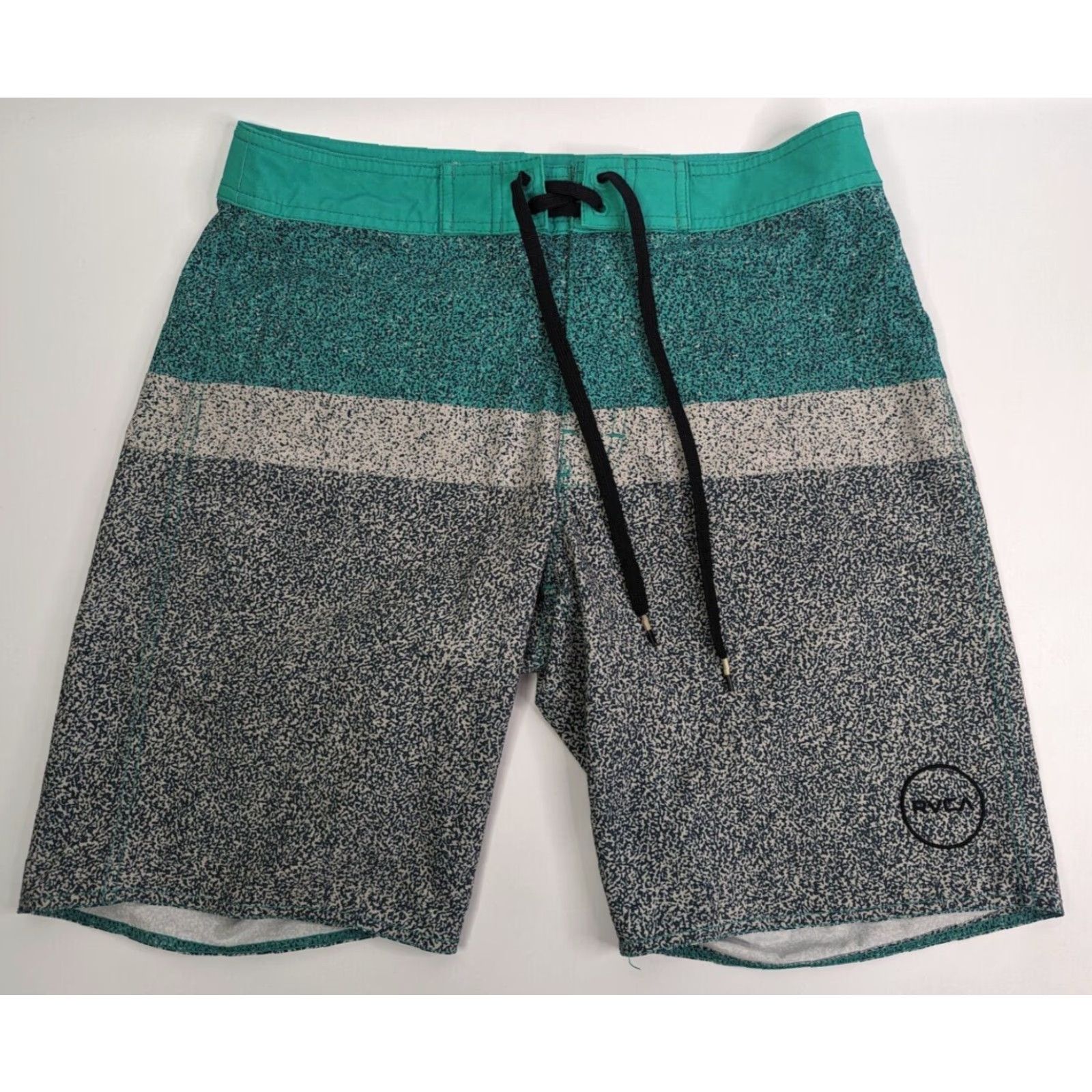 RVCA RVCA Swim Shorts Trunks Men's 29 Green Static Lightweight Performance Stretch Bottom Size US 29 - 2 Thumbnail