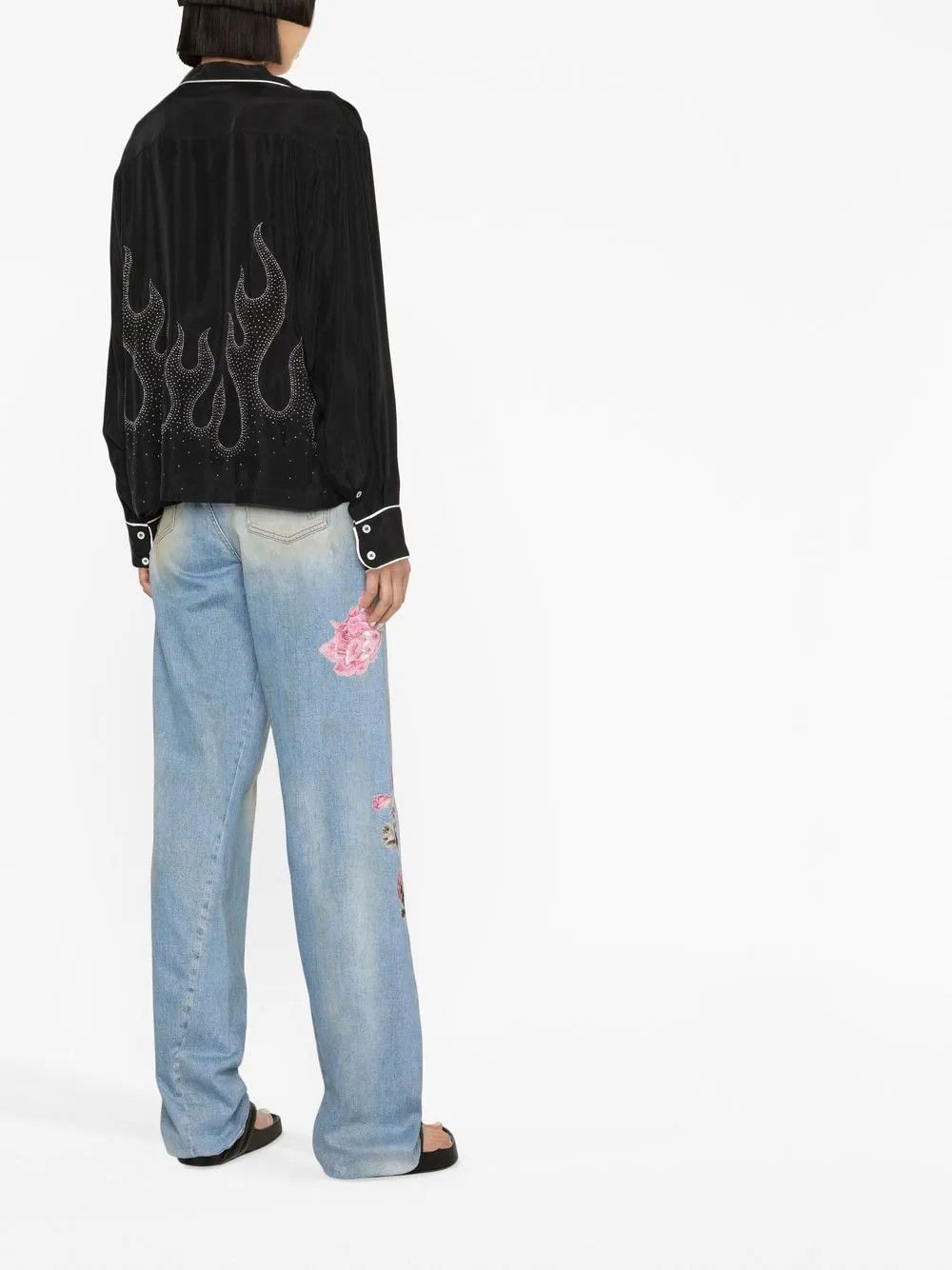 Palm Angels o1y1125 Patterned Shirt in Black Size S / US 4 / IT 40 - 2 Thumbnail