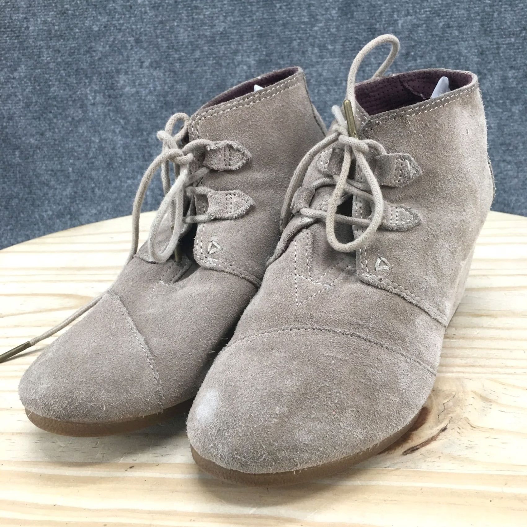 Toms TOMS Desert Boots Womens 8.5 Kala Desert Gray Lace Up Wedge Ankle Top 10012956 Size M / US 6-8 / IT 42-44 - 7 Thumbnail