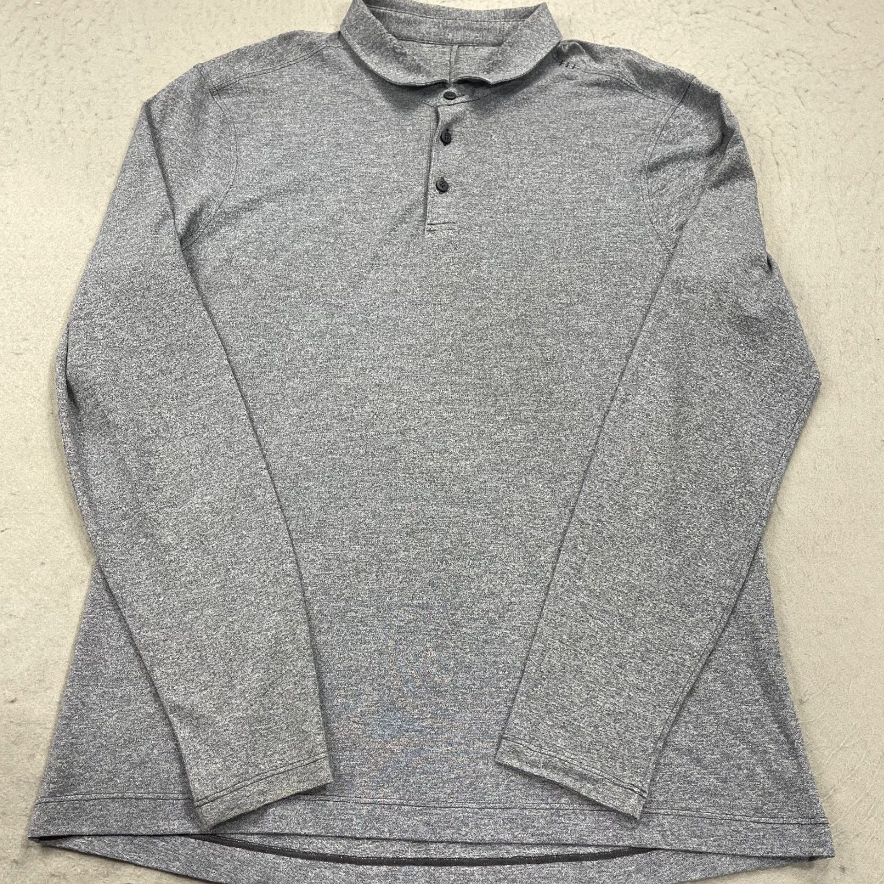 Lululemon Lululemon Polo Shirt Mens Large Blue Heather Evolution Long Sleeve Golf Tennis Size US L / EU 52-54 / 3 - 3 Thumbnail