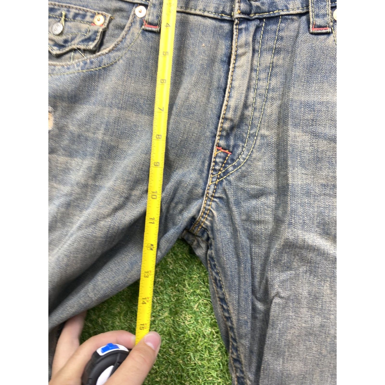 True Religion True Religion Jeans Mens 36 Blue Section Straight Distressed Ripped Denim Pants Size US 36 / EU 52 - 4 Thumbnail