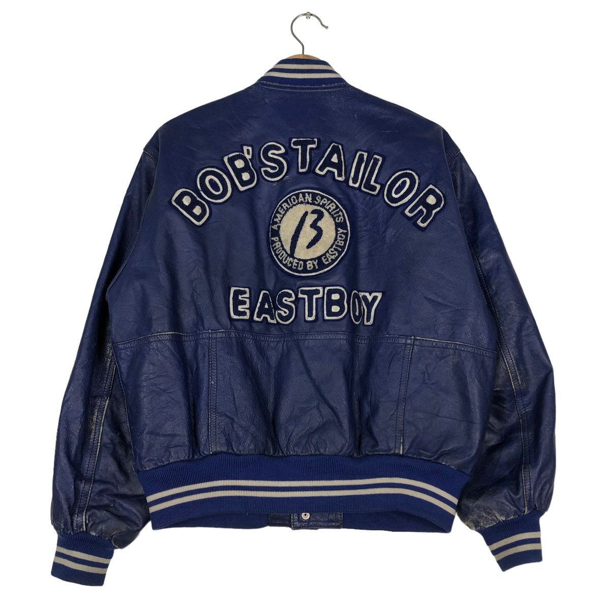Vintage 🔥VINTAGE LEATHER STADIUM JUMPER JACKET BOB’S TAILOR BIG LOGO Size US M / EU 48-50 / 2 - 1 Thumbnail