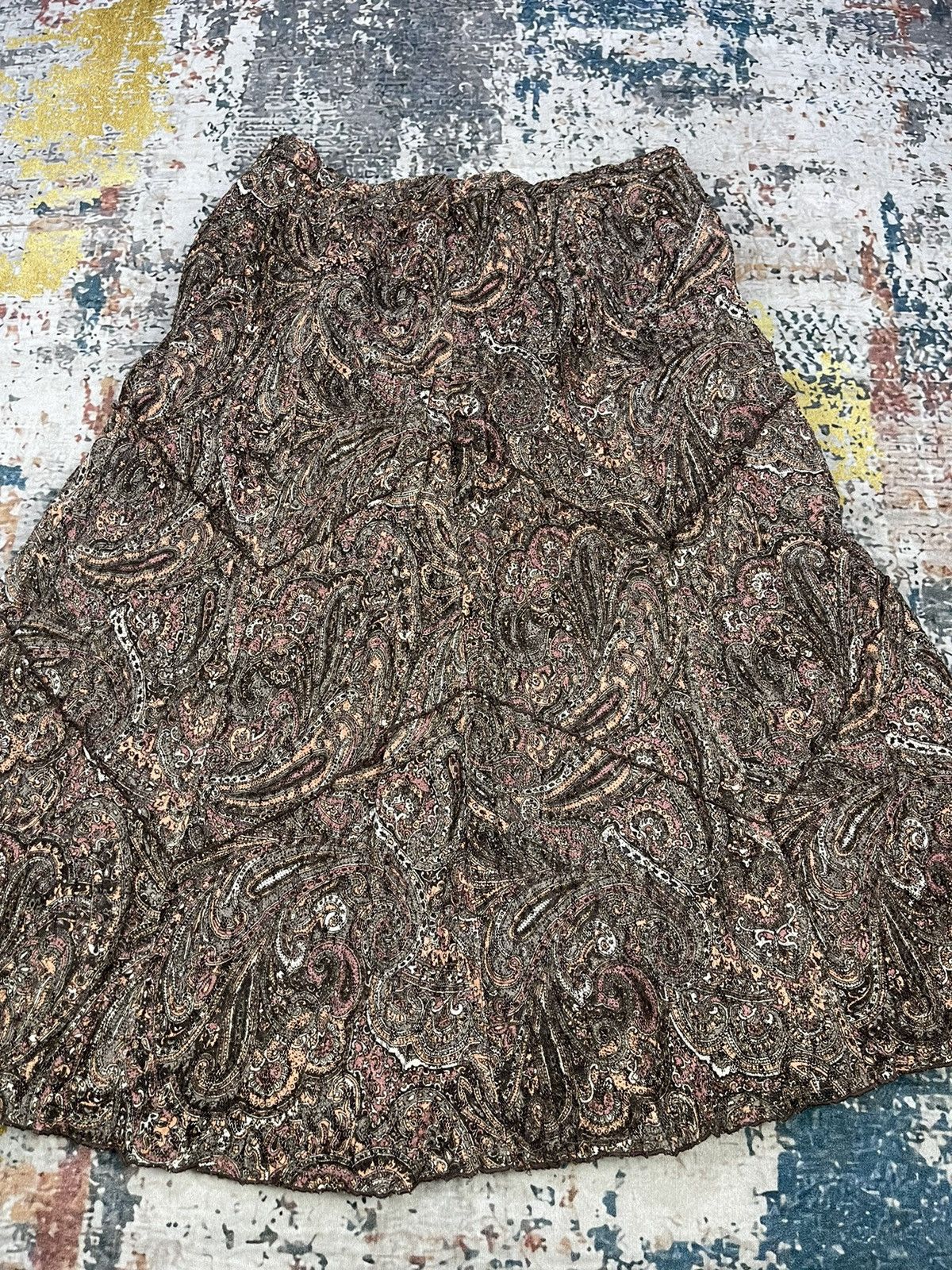 Longchamp Longchamp Zig Zag Brown Paisley Midi Skirts Size 29" - 5 Thumbnail