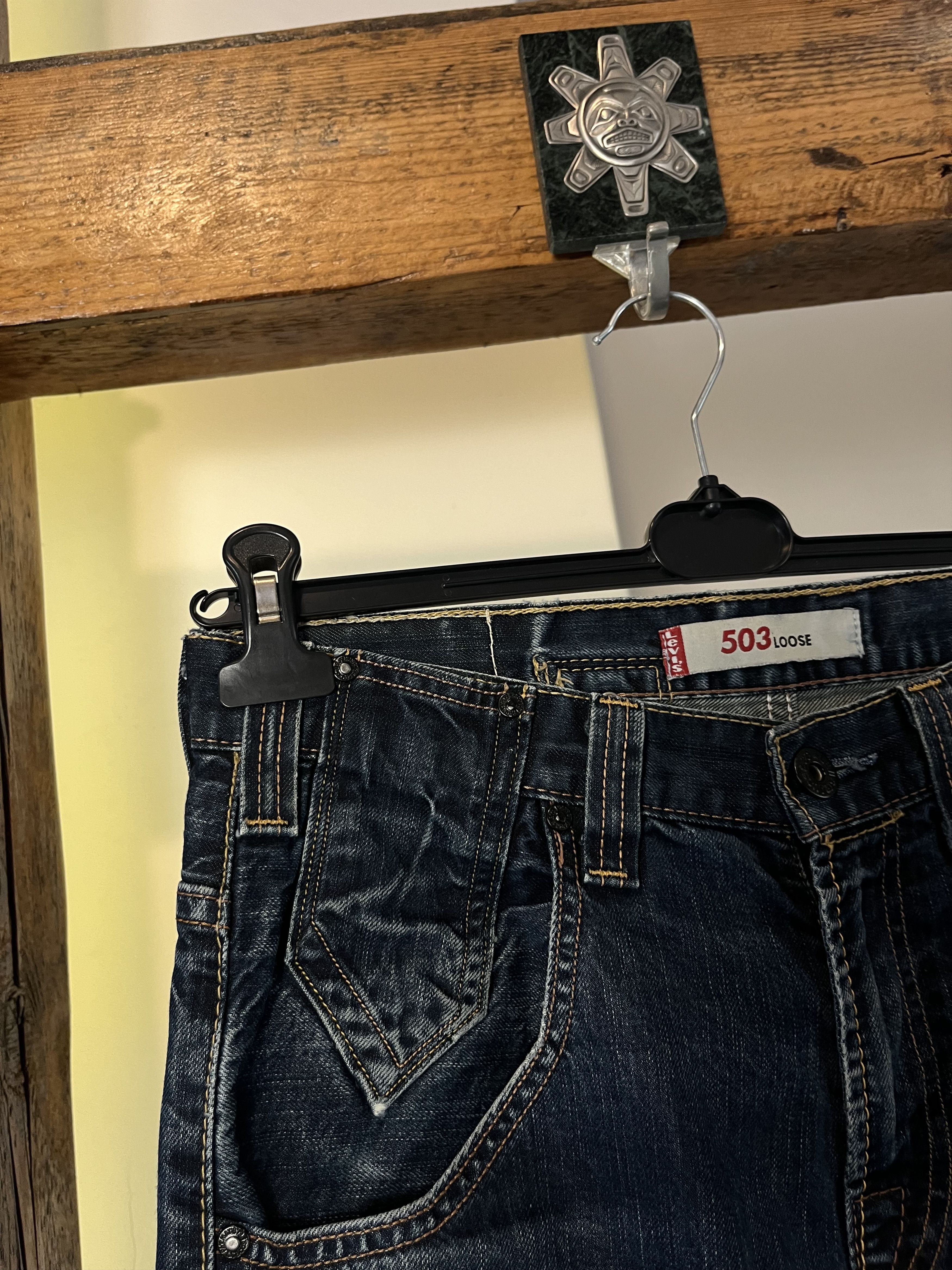Jean × Levi's × Vintage Vintage Levi’s 503 Distressed Blue Faded Washed Jeans Denim Size US 31 - 5 Thumbnail