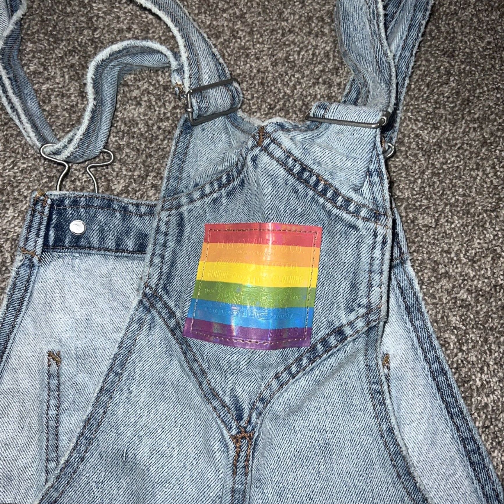 Levi's Levis Rainbow Overalls Women XS Multicolor Size 26" / US 2 / IT 38 - 4 Thumbnail