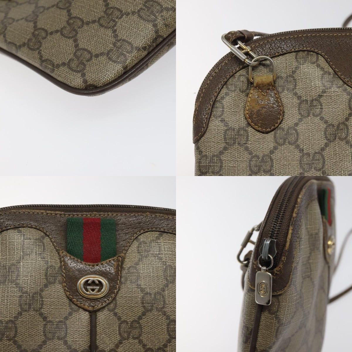Gucci GUCCI GG Supreme Web Sherry Line Shoulder Bag Pvc Beige 904 Size ONE SIZE - 11 Thumbnail