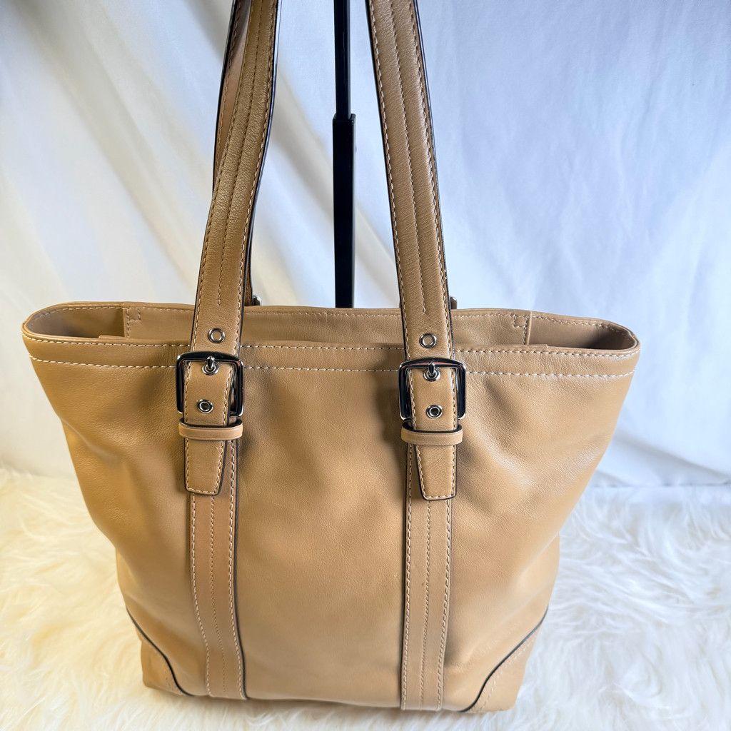 Coach Coach Madison Lindsey Gathered Leather Satchel - Tan/Beige Size ONE SIZE - 2 Thumbnail