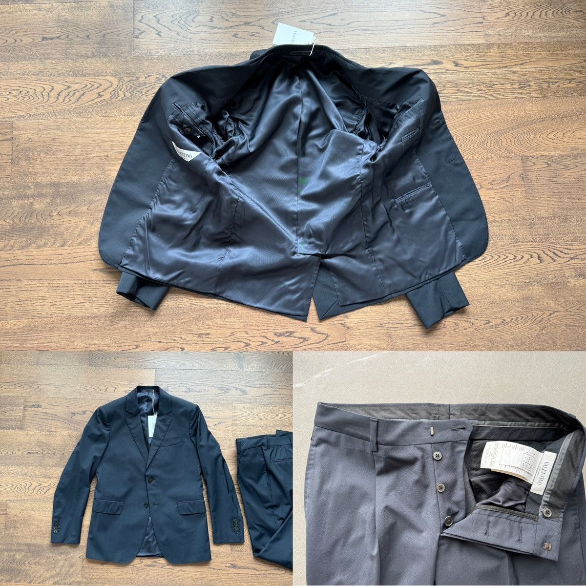 Valentino Valentino France Made in ITALY Men Tailor Fit Dark Navy Suit Size 44S - 23 Thumbnail