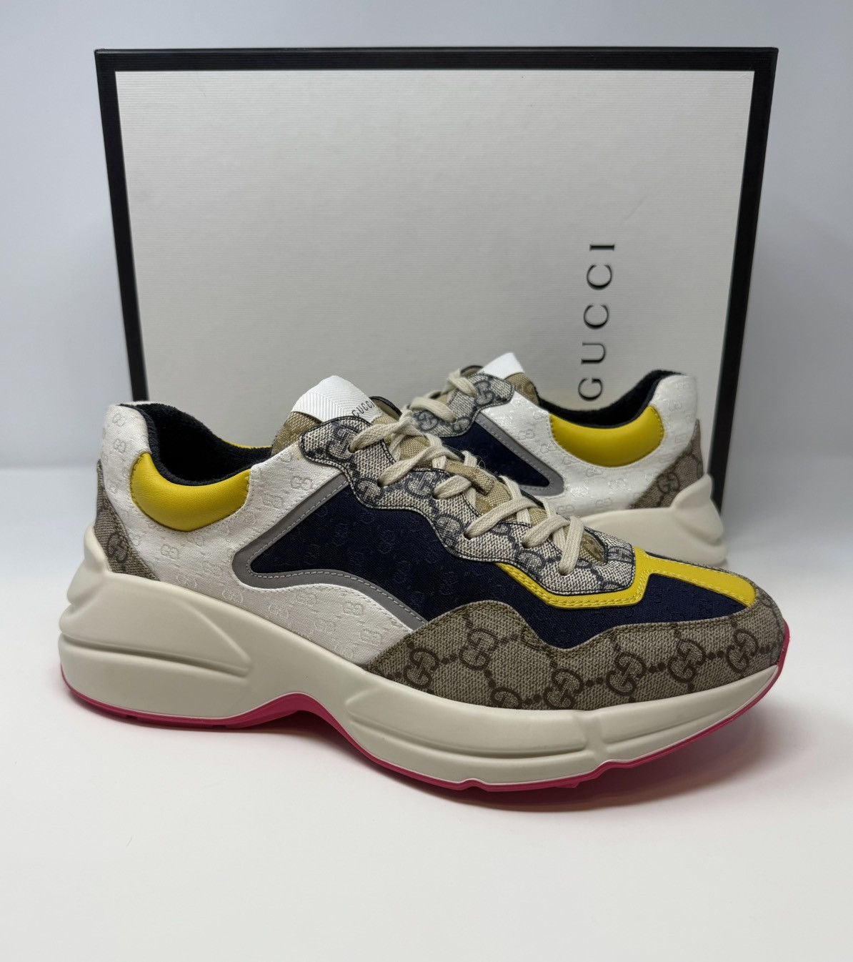 Gucci Gucci Rhyton GG Beige White Yellow Sneaker Size US 9 / EU 42 - 1 Thumbnail