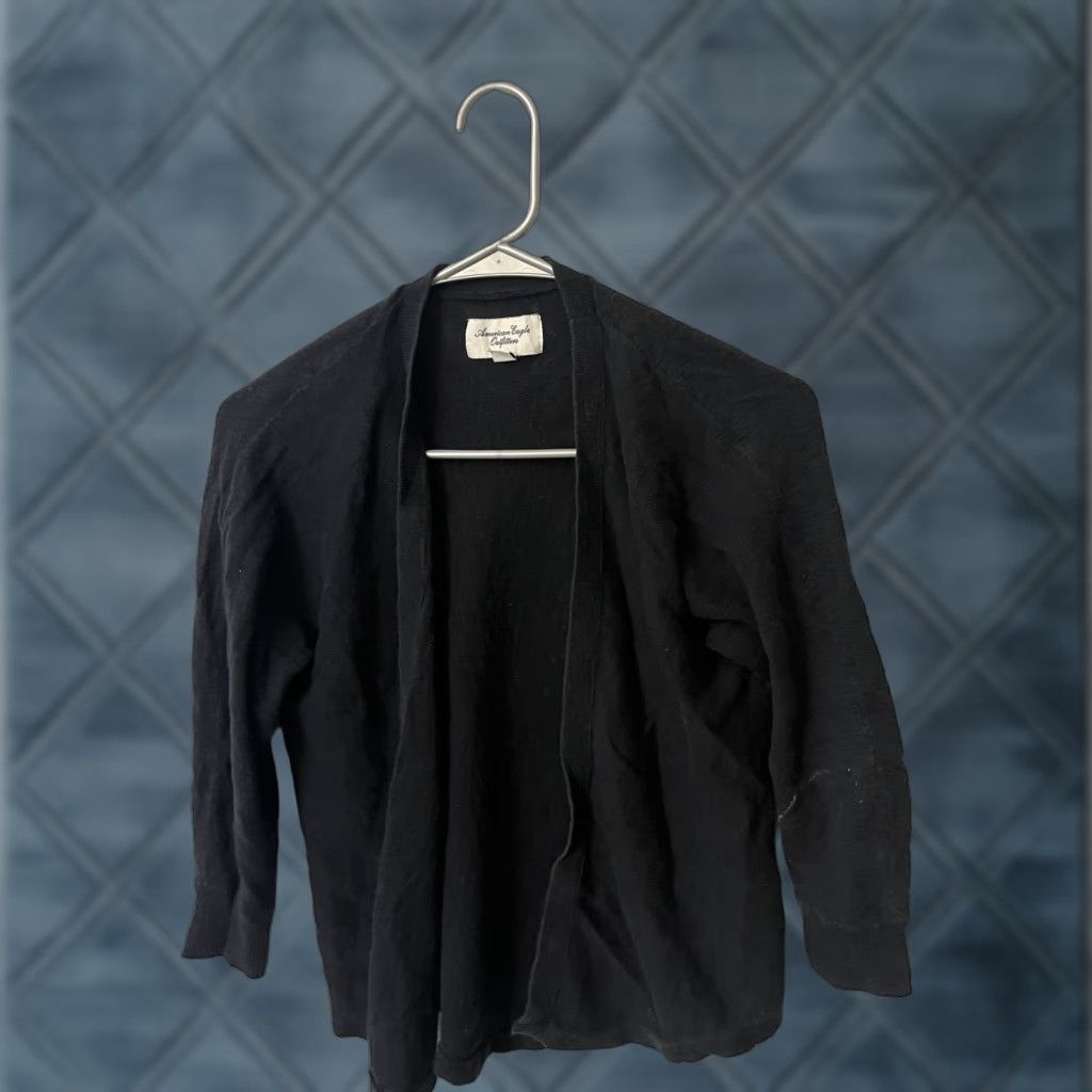 American Eagle Outfitters American Eagle Cardigan Womens Small Black Open Front Size S / US 4 / IT 40 - 1 Thumbnail
