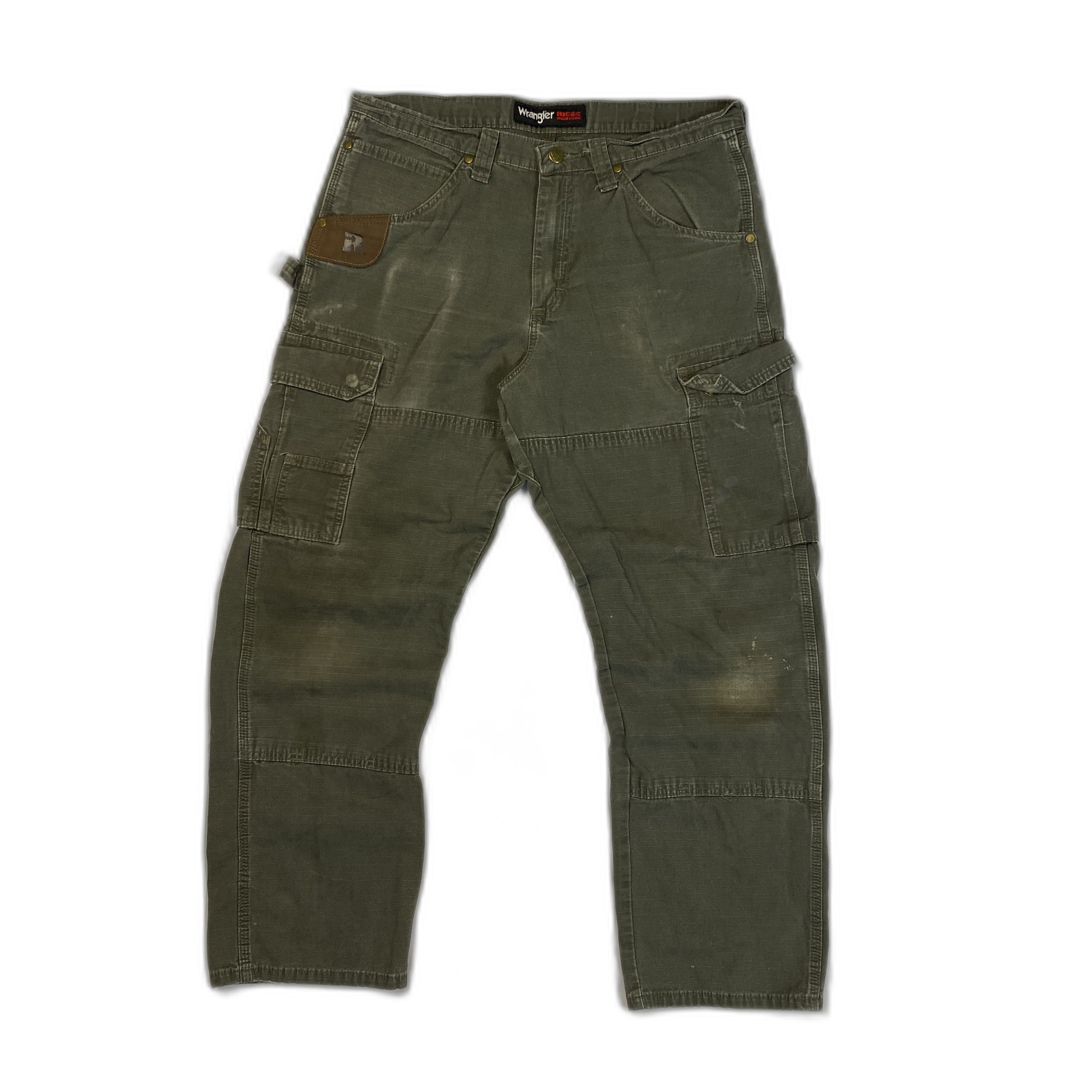 Wrangler Wrangler Riggs Workwear Carpenter Cargo Green Pants 34x30 Size US 34 / EU 50 - 2 Thumbnail