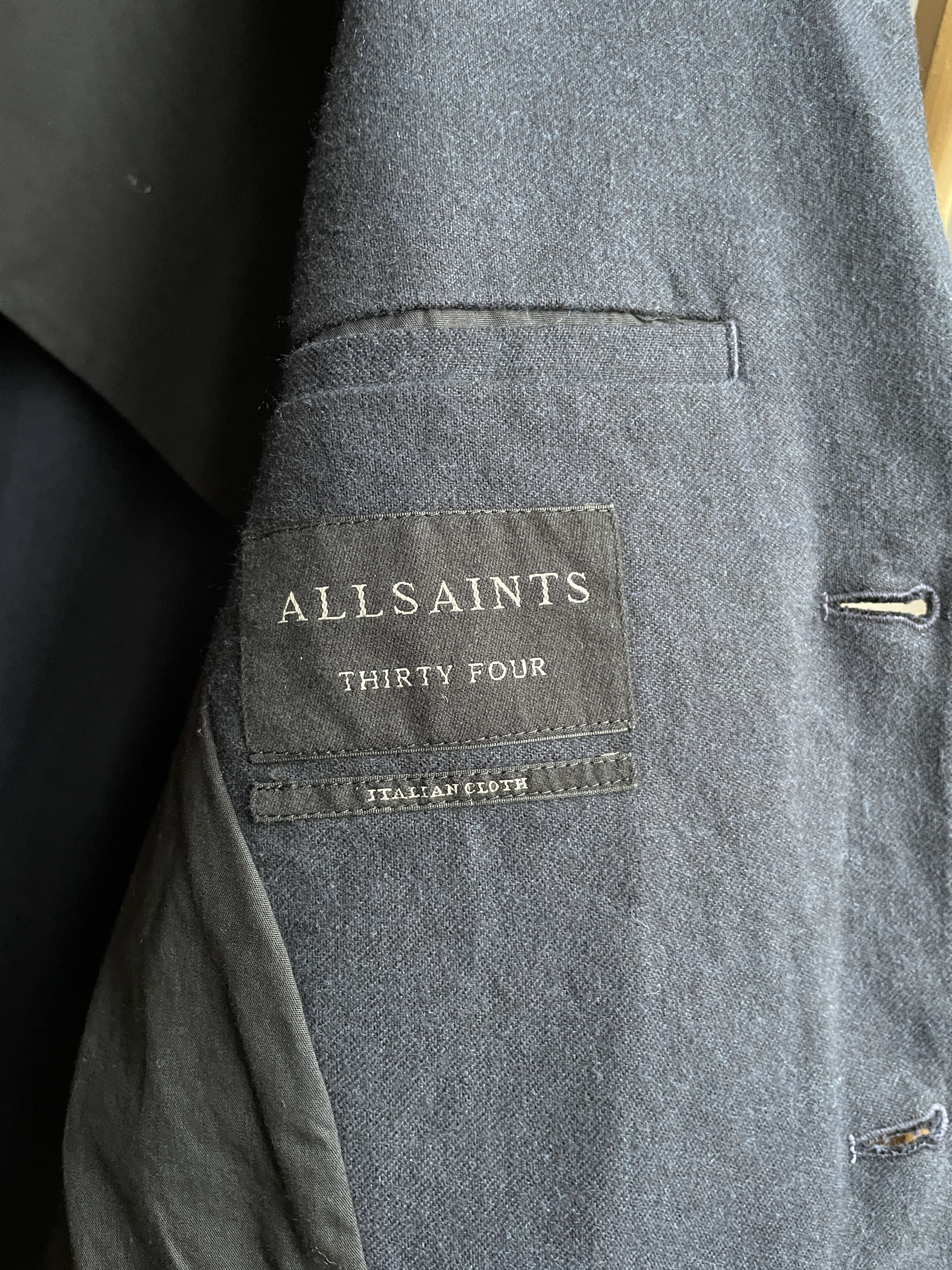 Allsaints Allsaints Cotton Blend Unlined Moleskin Masa Blazer Size 34R - 8 Thumbnail