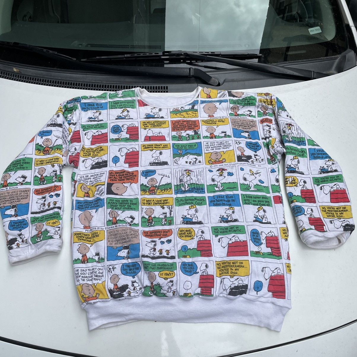 Peanuts Vintage 1965 peanuts Hoodie without cap double sided Size US L / EU 52-54 / 3 - 2 Thumbnail