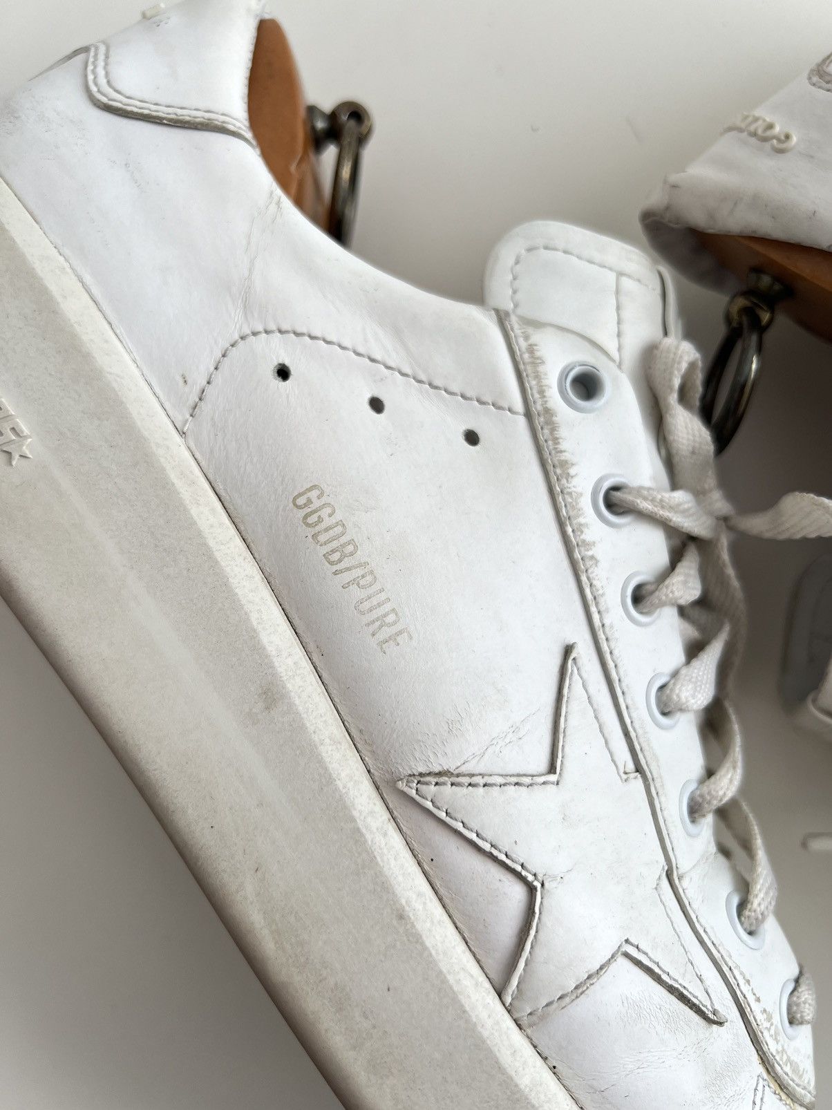 Golden Goose Golden Goose Pure Star Distressed Sneakers White Size US 9 / EU 42 - 14 Thumbnail