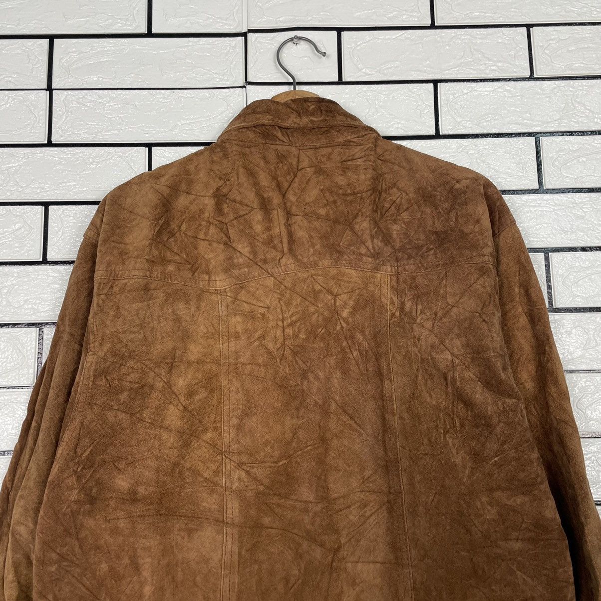 Vera Pelle Vtg 80s Italian Made Vera Pelle Suede Leather Jacket Size US L / EU 52-54 / 3 - 8 Thumbnail