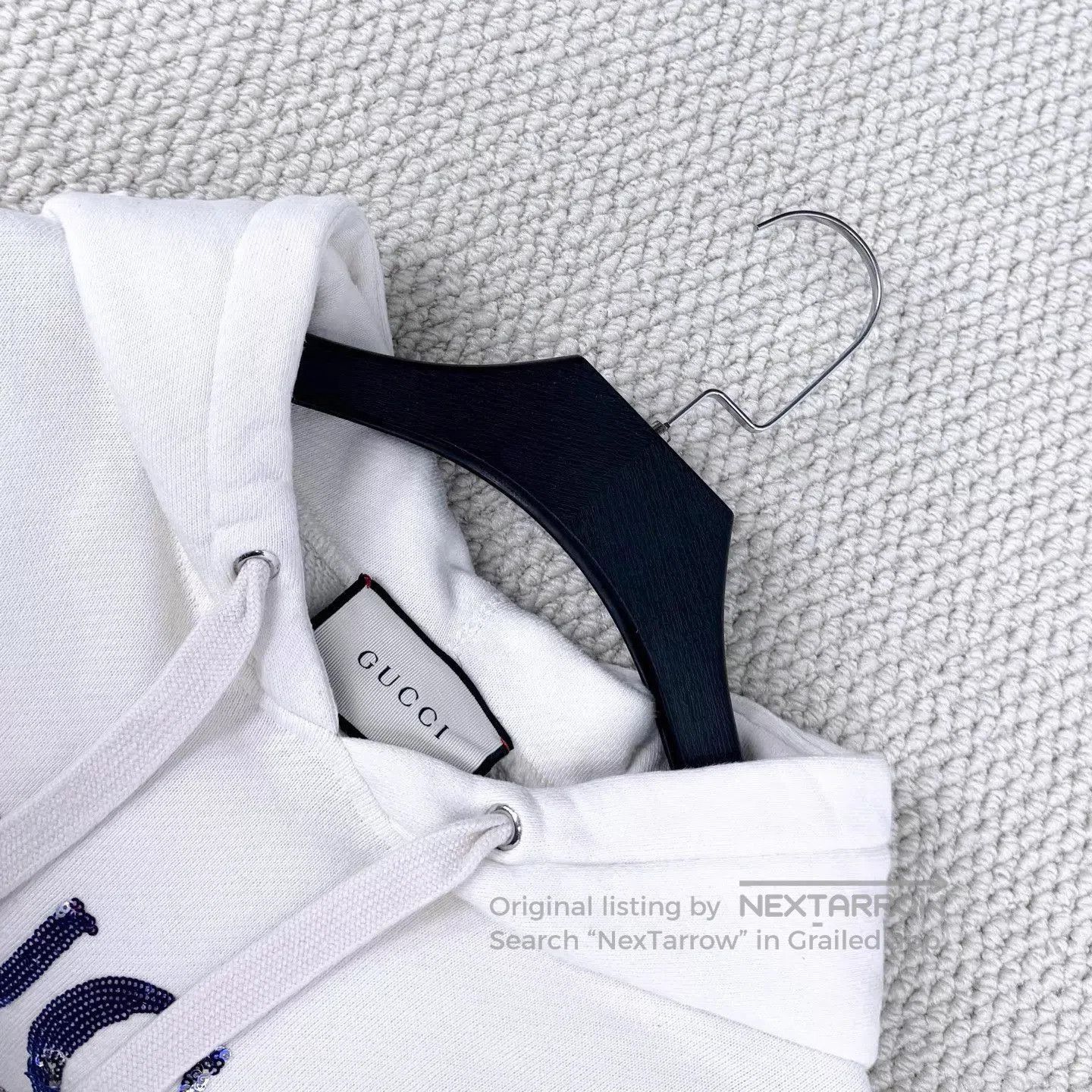 Gucci White Sequined Logo Print Hoodie. Size US XXS / EU 40 - 3 Thumbnail