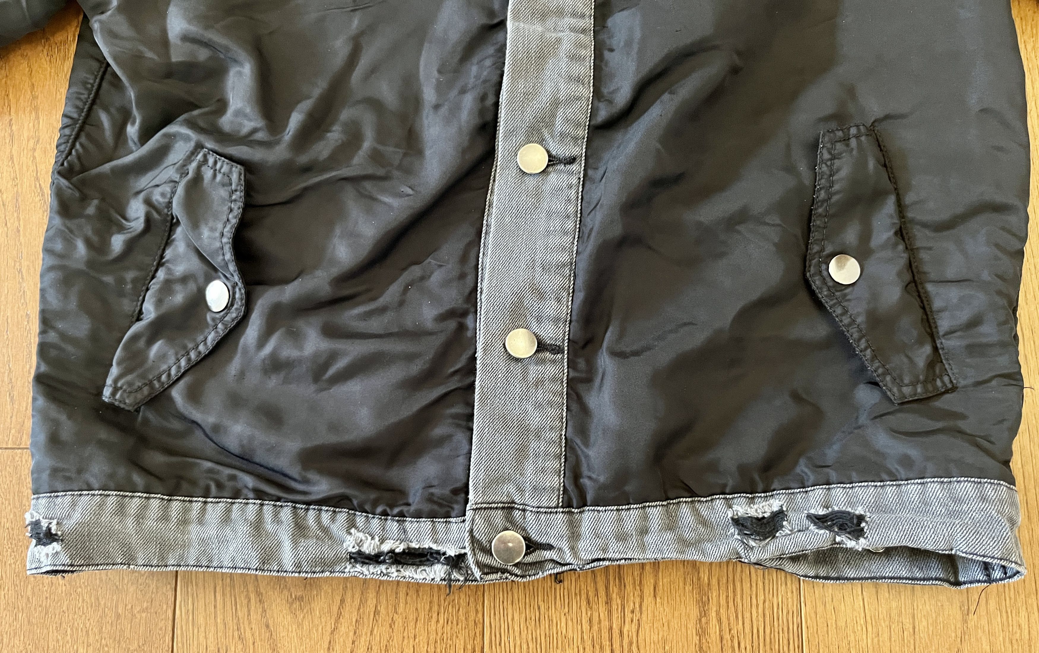 Elwood Elwood Distressed Hybrid Denim MA-1 Bomber Jacket Mens M Size US M / EU 48-50 / 2 - 3 Thumbnail