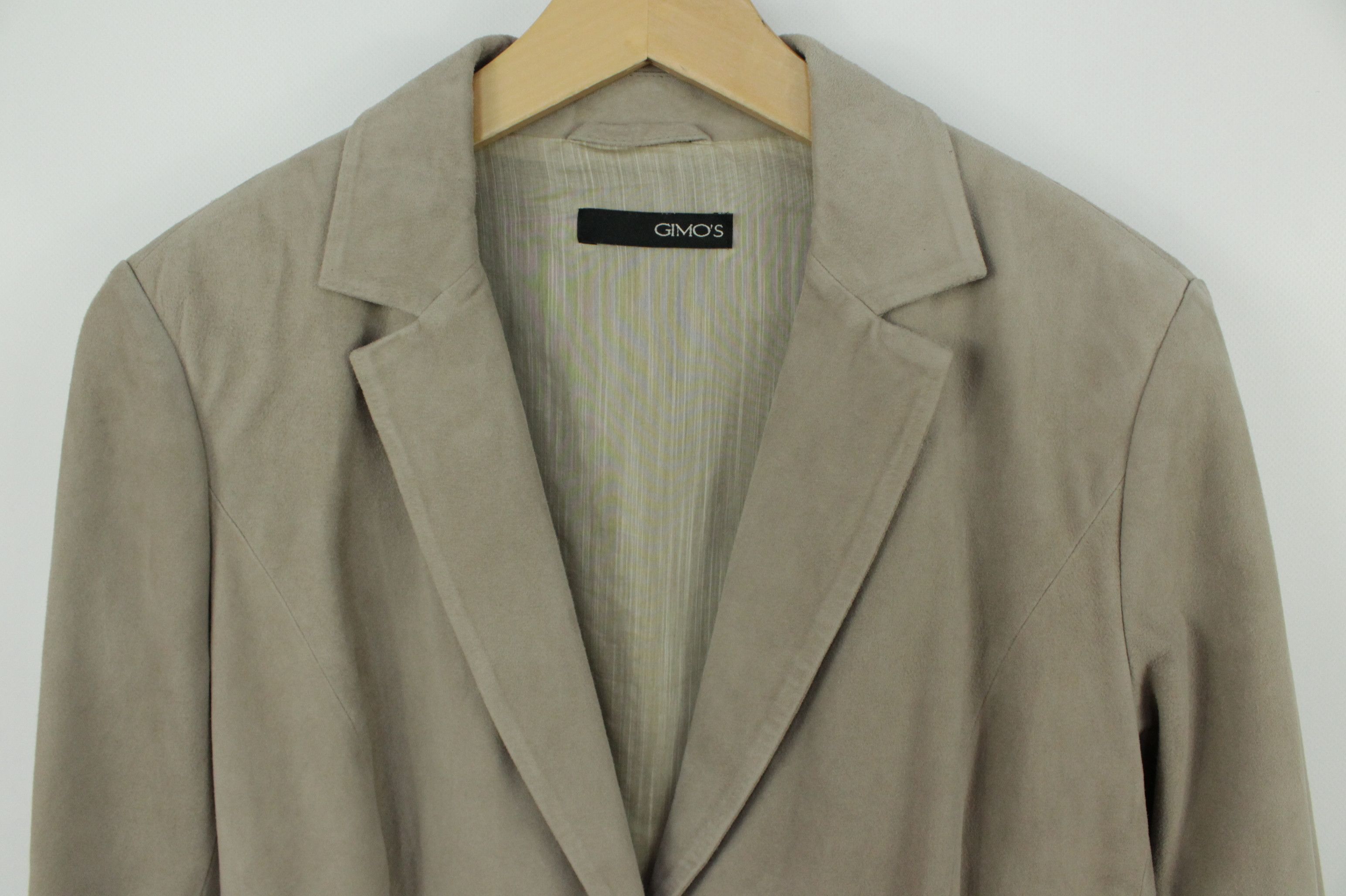 Gimo's Gimo's Gray Suede Leather Blazer Jacket Women's Size M / US 6-8 / IT 42-44 - 2 Thumbnail