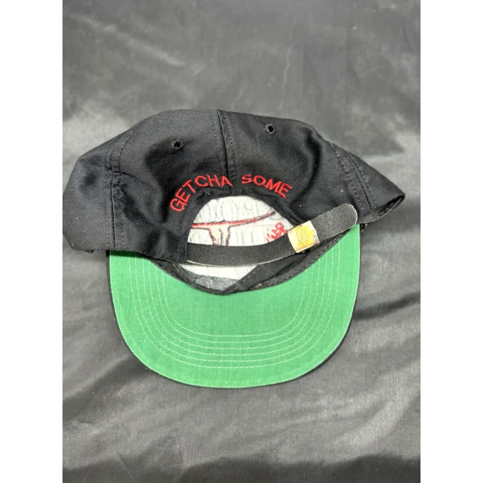 Brooks VINTAGE Brooks And Dunn Hat USA 1993 Getcha Some Tour Strap Back Bolero Rope RARE Baseball Cap Mens OSFM Black Adjustable Size ONE SIZE - 3 Thumbnail
