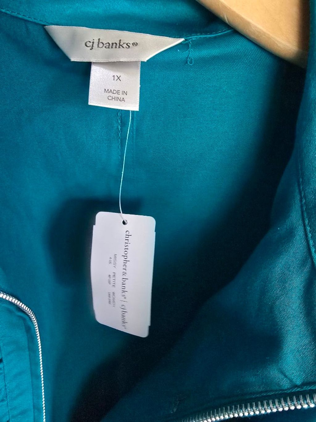 Other Christopher & Banks Vest Size 1X Teal Sleeveless Zip Up New Size 3XL / US 20-22 - 8 Thumbnail